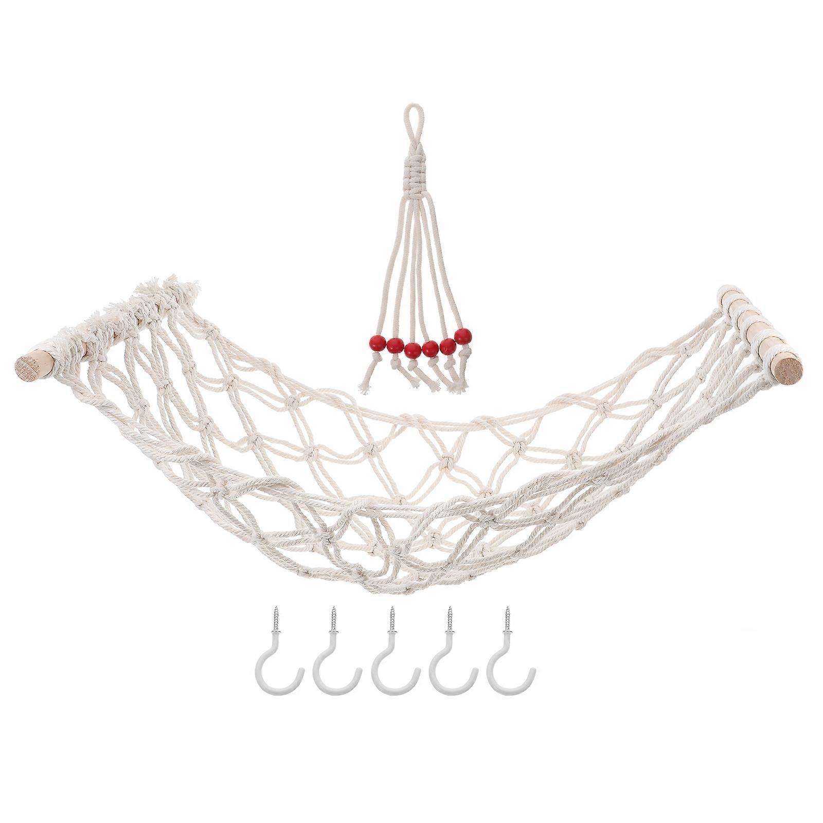 Macrame Fruit Hammock Handwoven Basket for Fruits Vegetables with Banana Hanger Spacesaving Freshness Preservation 2Pcs