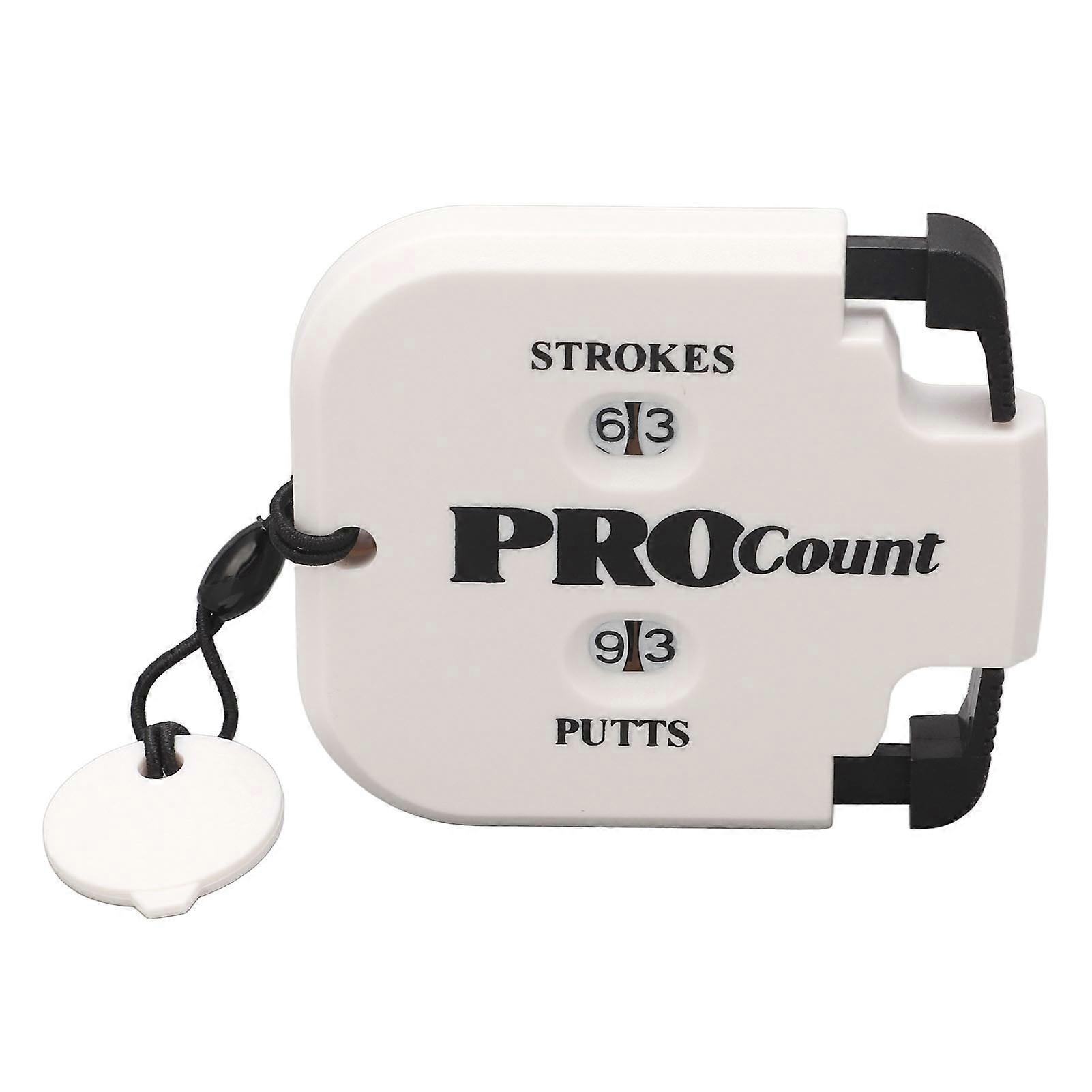 Golf Score Counter Plastic 2 Digits Stroke Putts Counting Clicker with Auxiliary Zeroing Function For 2 Players White Body Black Press