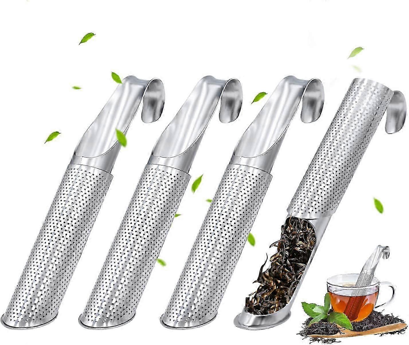Roestvrij staal thee diffuser - 4 stuks herbruikbare thee-ei fijn gat theefilter