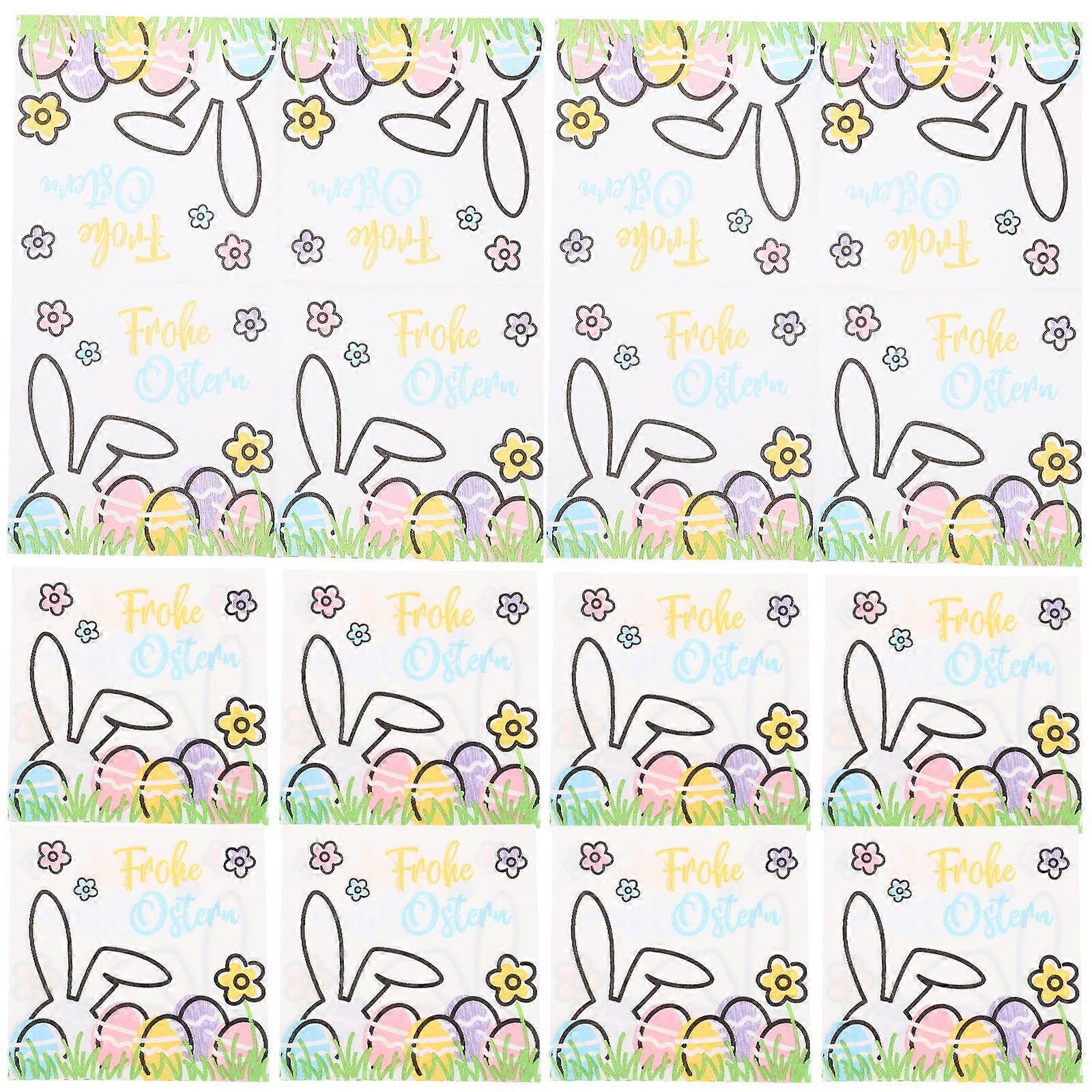Banquets Napkins Multi Colored Rectangular Easter Picnics Absorbent 100 Sheets
