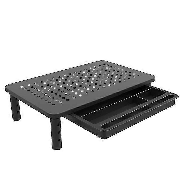 Ventilated Metal Monitor Stand - For Computer Laptop Desk and Printer
