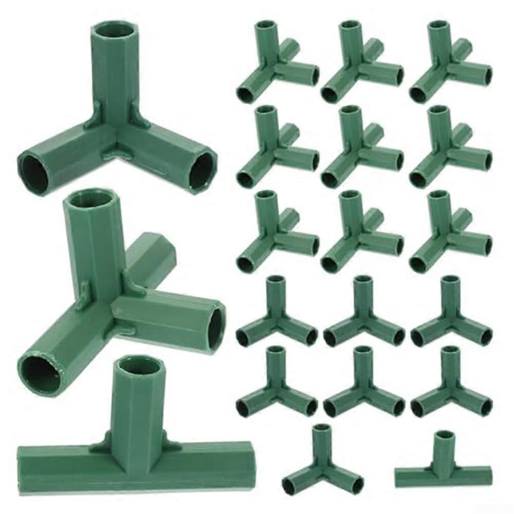 16 mm round tube greenhouse connection set for the construction of garden frames, 20 plastic connectors in five types for individual structures