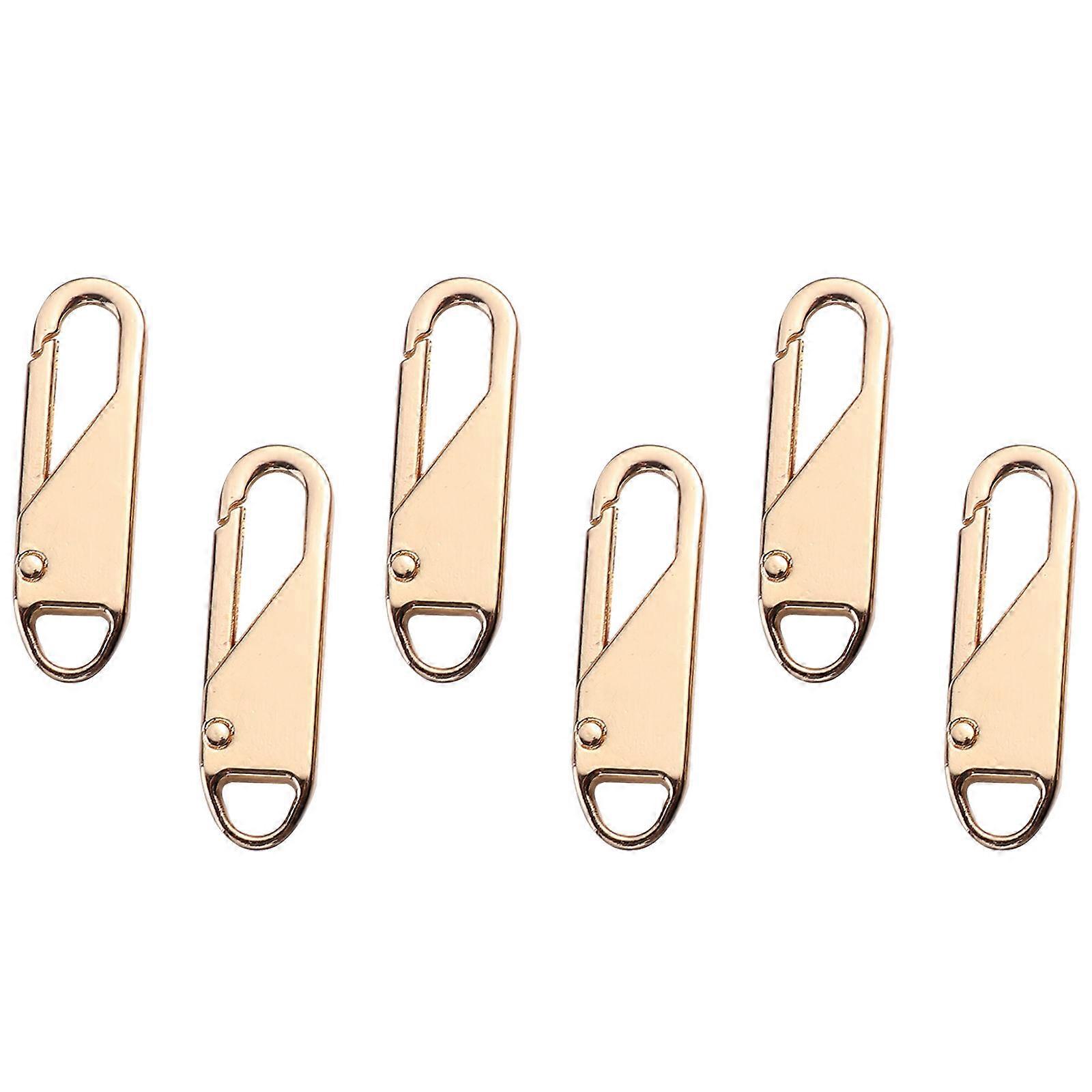 Detachable Zipper Pull Tab Metal Zipper Pull Replacement Bags Rectangular Standard Design 3.70X1.00X0.40cm 6Pcs
