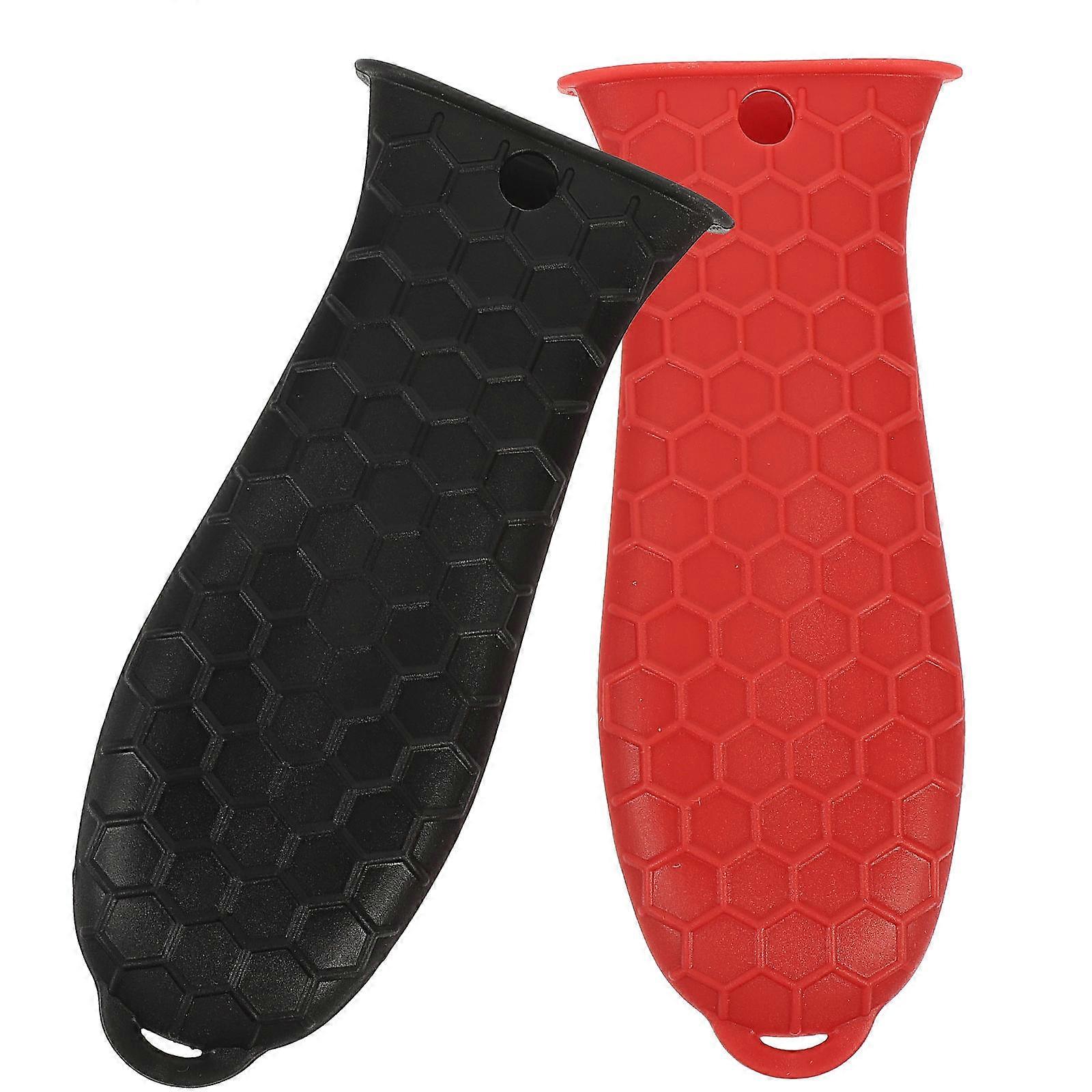 מחזיק ידית חמה סיליקון בידוד חום הגנת יד סיר אחיזה ביתית משתמשים 14X5.7X1.8 ס"מ 2 יחידות