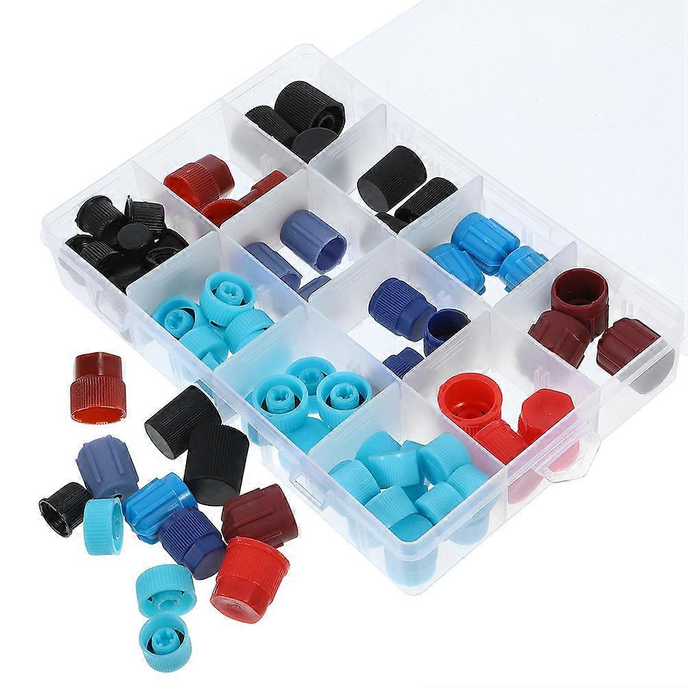 Car Air Conditioning Caps Valve Core Cap Prevent Debris Protect Valve Core 77Pcs
