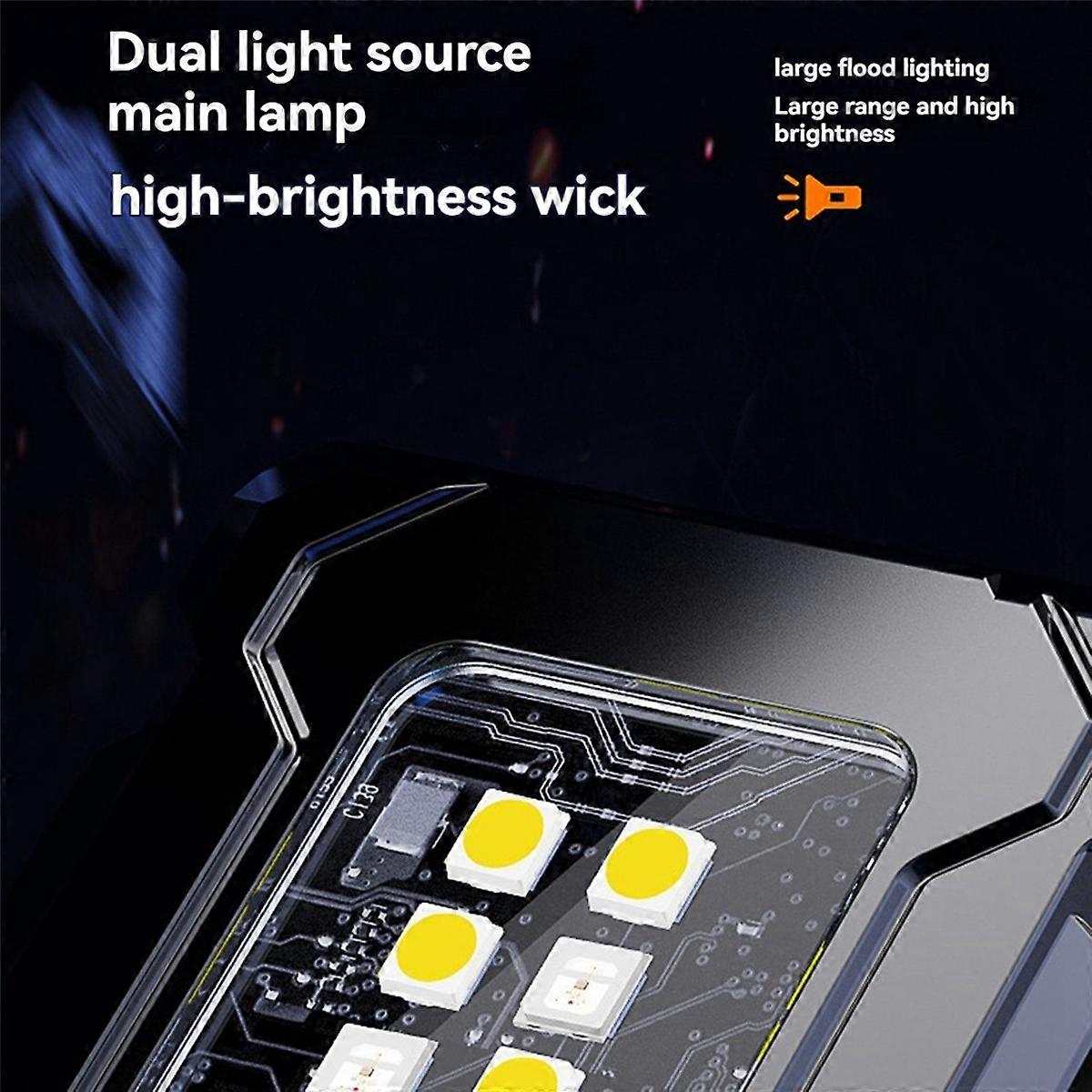 2X COB Rechargeable Work Light, Mini Outdoor Flashlight Camping Light, Running Light, Riding Light a