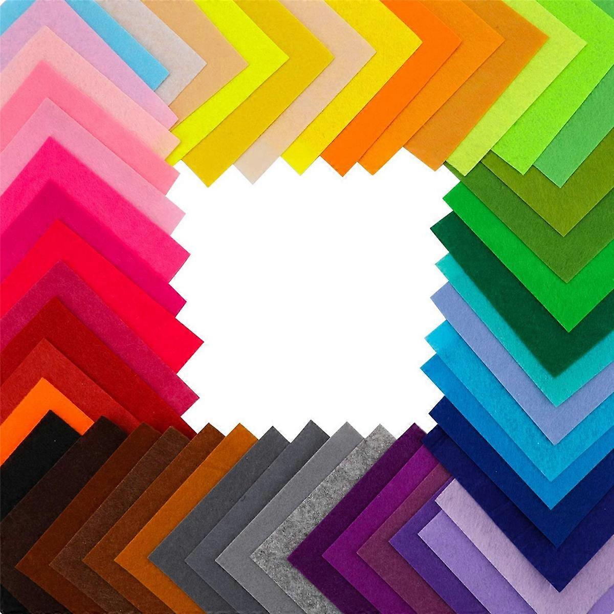 40Pcs Felt Fabric Squares DIY Craftwork Felt Crafts Assorted Colors