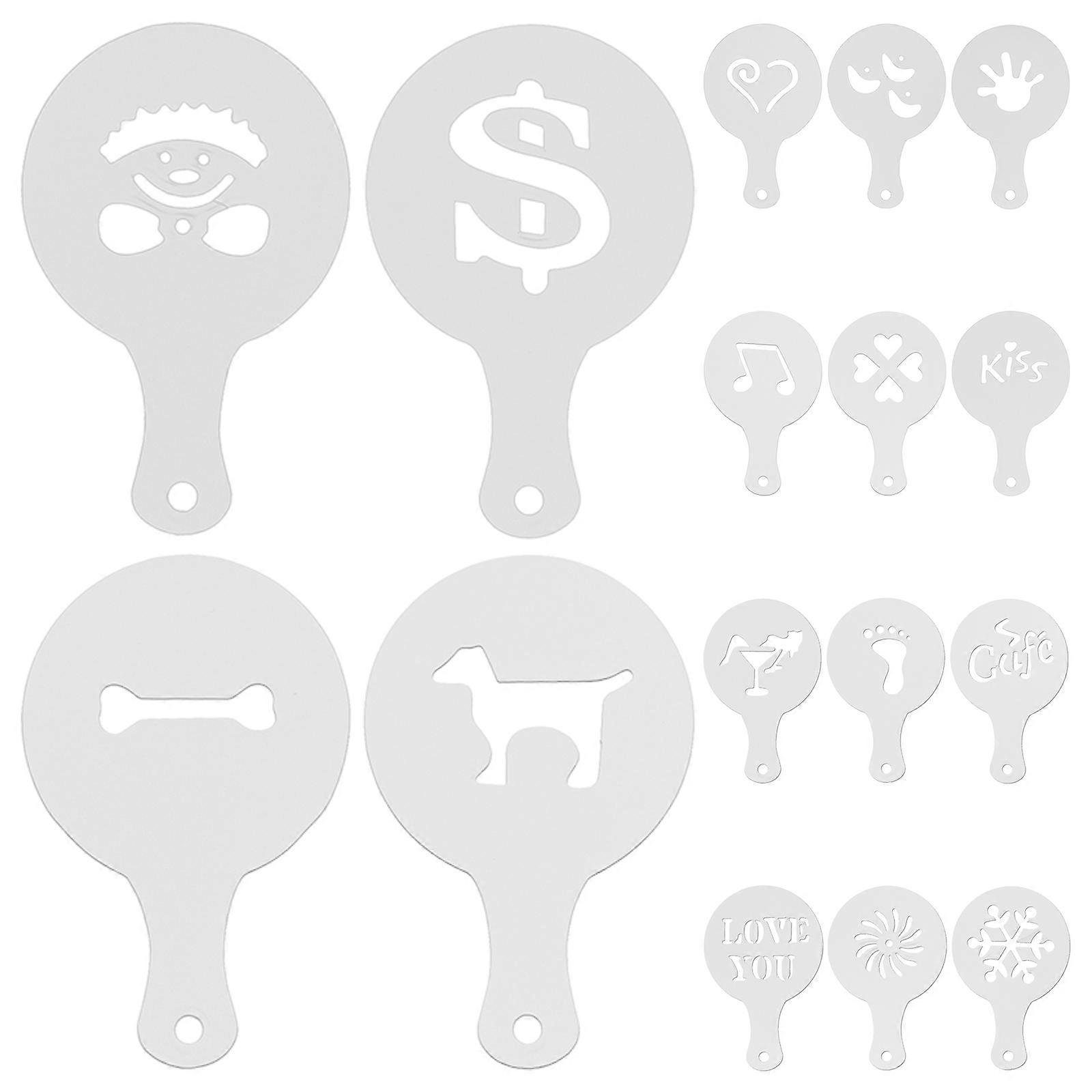 Coffee Decorating Stencils Plastic Template For Christmas Holidays 16Pcs