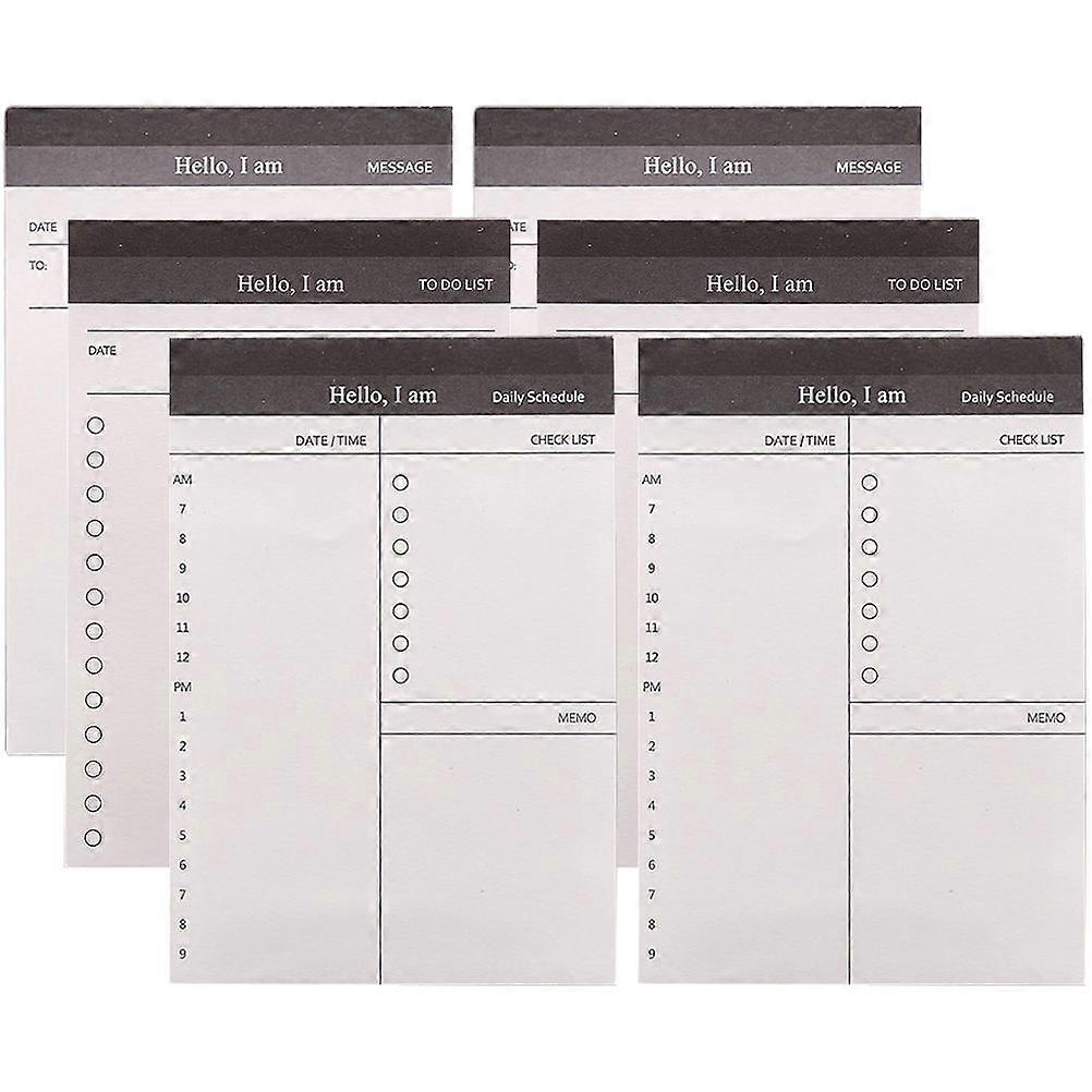 Meeting Notebook For Work Organization Easy Book Detachable Practical Schedule Book Students Office Use 12.5X8.5CM Daily Planning 6Pcs
