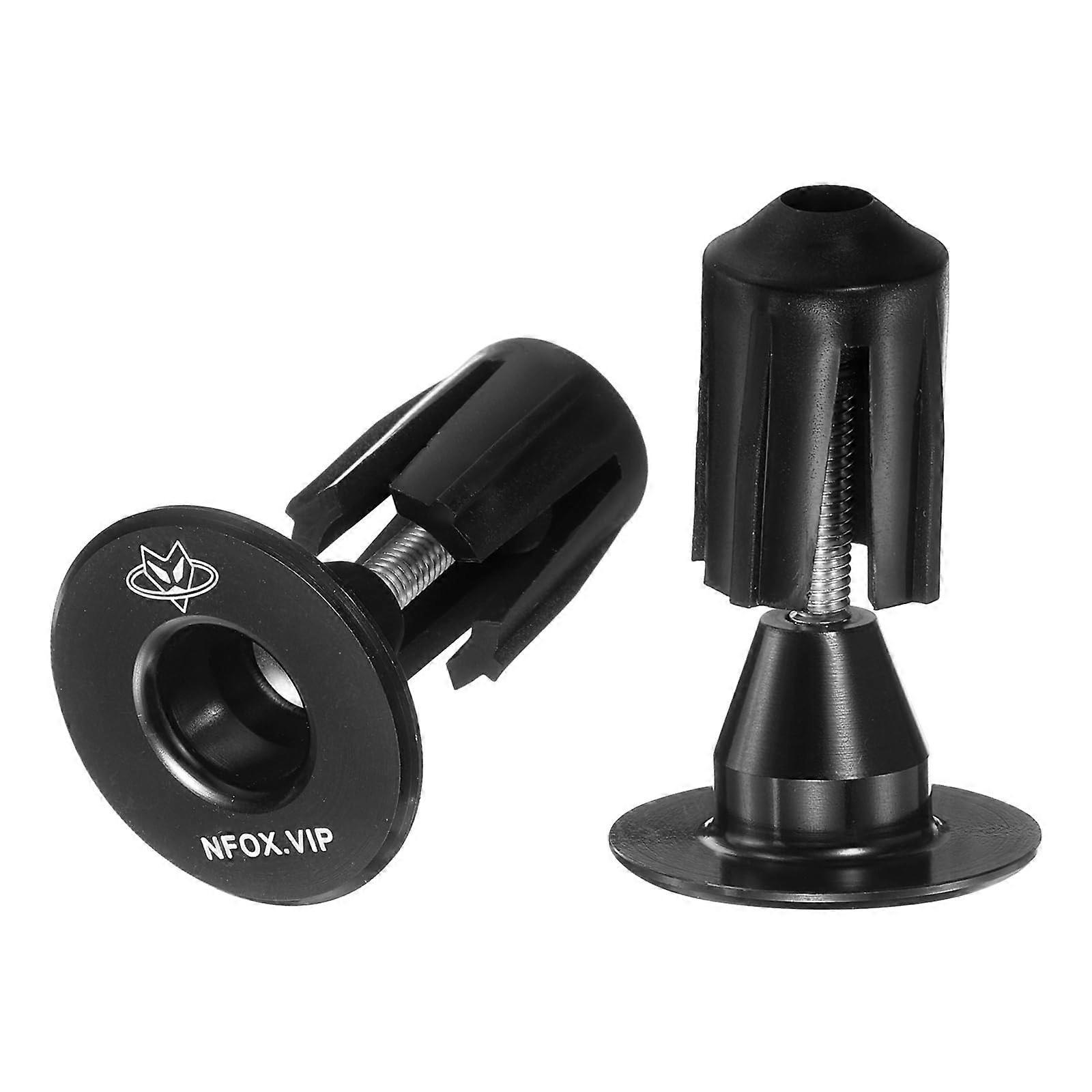 6061 Aluminium Handlebar End Plugs, Expandable Locking Caps for MTB, Road Bike, BMX, Fixed Gear, Black