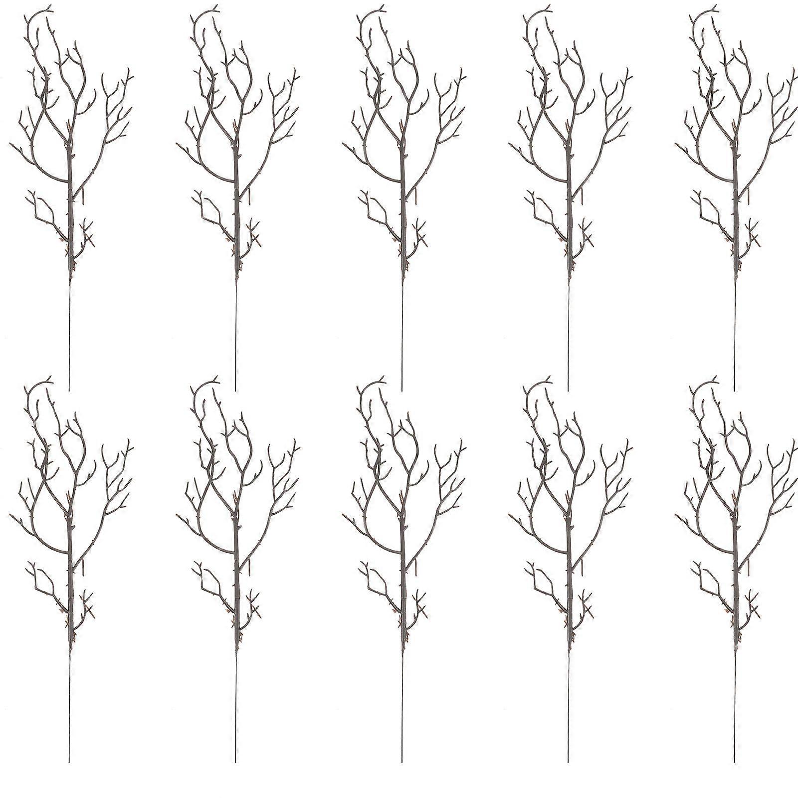Black Plastic Artificial Branches Craft Twigs for Halloween Home Decoration and Floral Arrangements – 10pcs DIY Decorative Plant Stems for Indoor