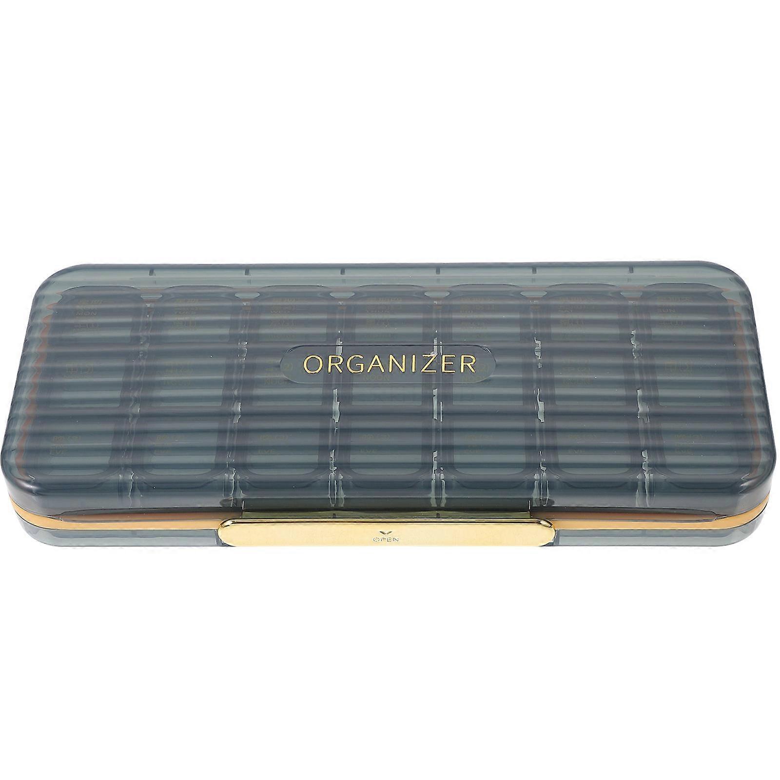 منظم حبوب منع الحمل حاوية محمولة حامل دواء صغير أزرق 23x9.3x3cm مجزأة 1 قطعة