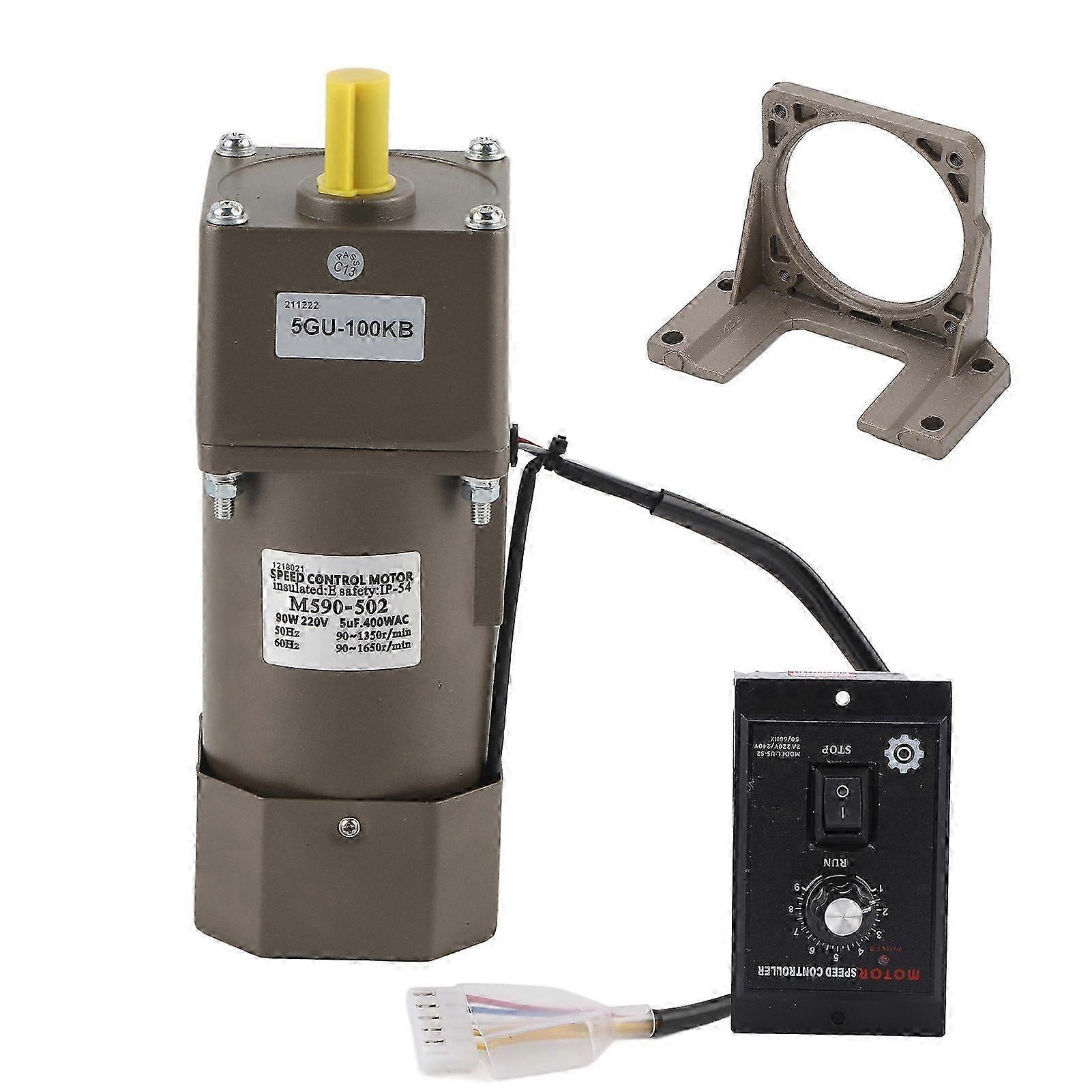 Ac 220v 90w Single Phase Asynchronous Gear Motor Deceleration Adjustable Speed(100k)