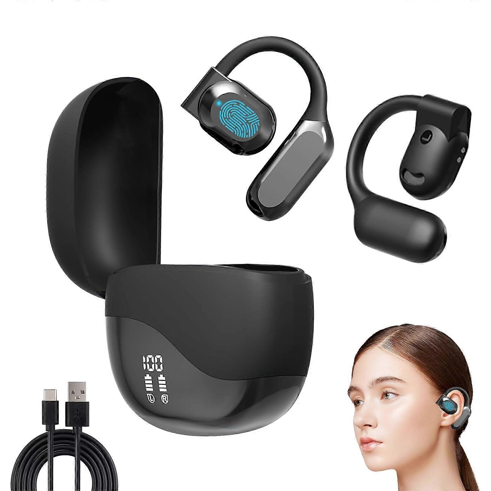 Ai Translating Ear Buds Wireless Bluetooth Headphones for Travel Meetings Studies Black Noise Cancellation