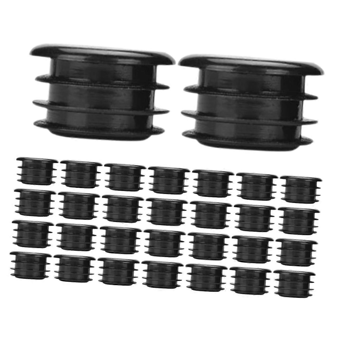 Bicycle Handlebar End Plugs - 40 Pack Plastic Black Grips for Road and Mountain Bikes, Handlebar Tape Compatibility