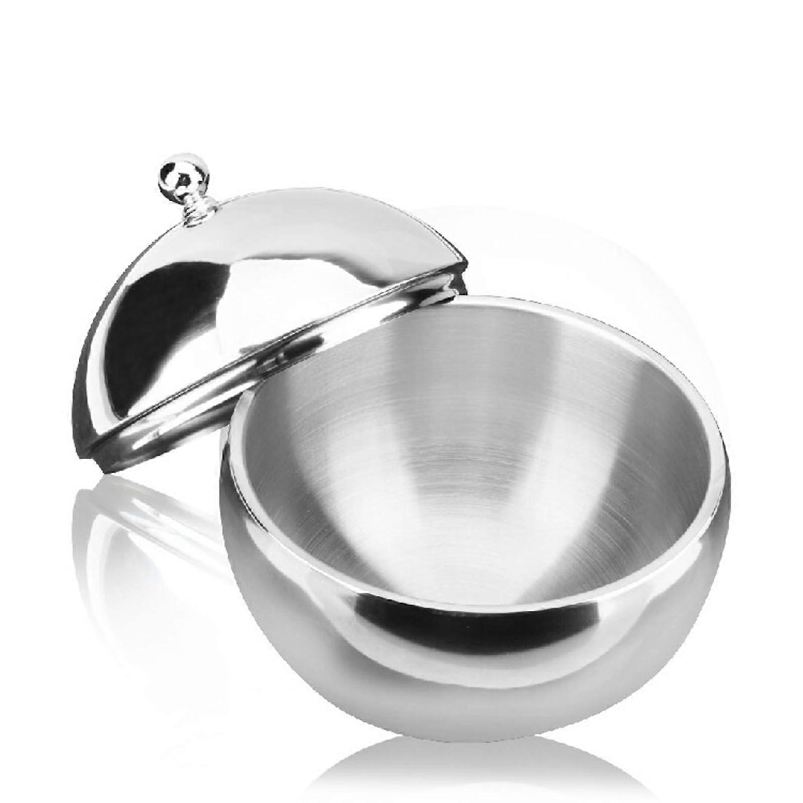 Stainless steel ice bucket, spherical, doublelayered, doublewalled, insulated container with lid