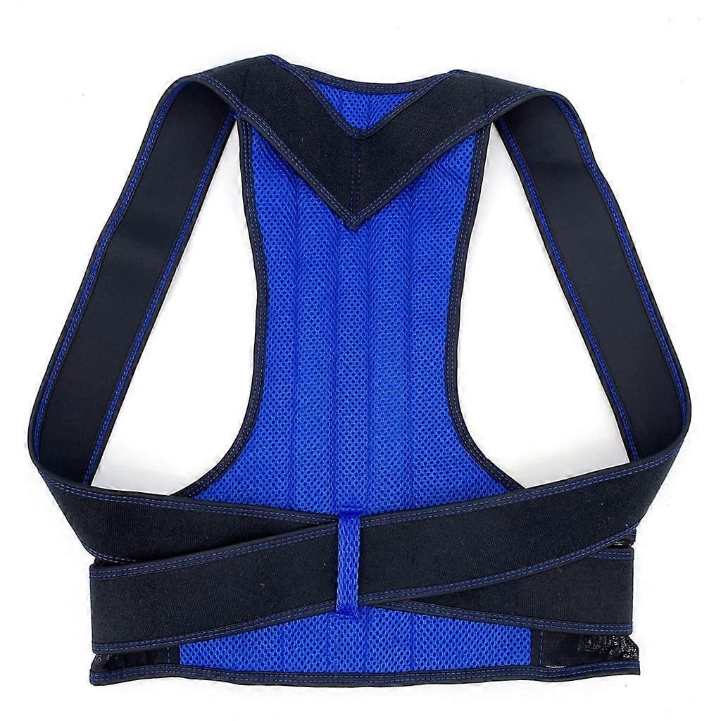 Posture Corrector Back Support Adjustable Clavicle Brace for Men and Women, Blue, Size M, Prevent Slouching and Humpback