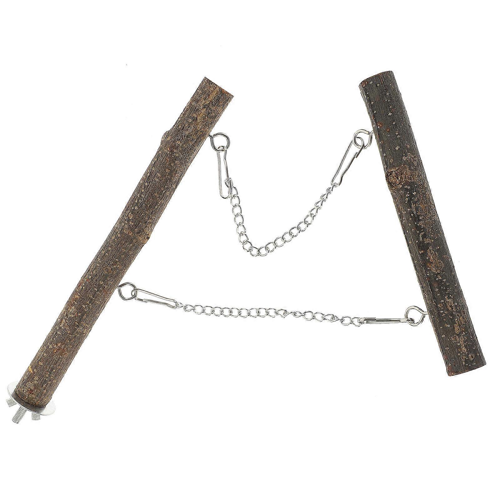1 Set Wooden Bird Swing Stand For Parakeets Natural Bird Perch And For Cockatiels Macaws