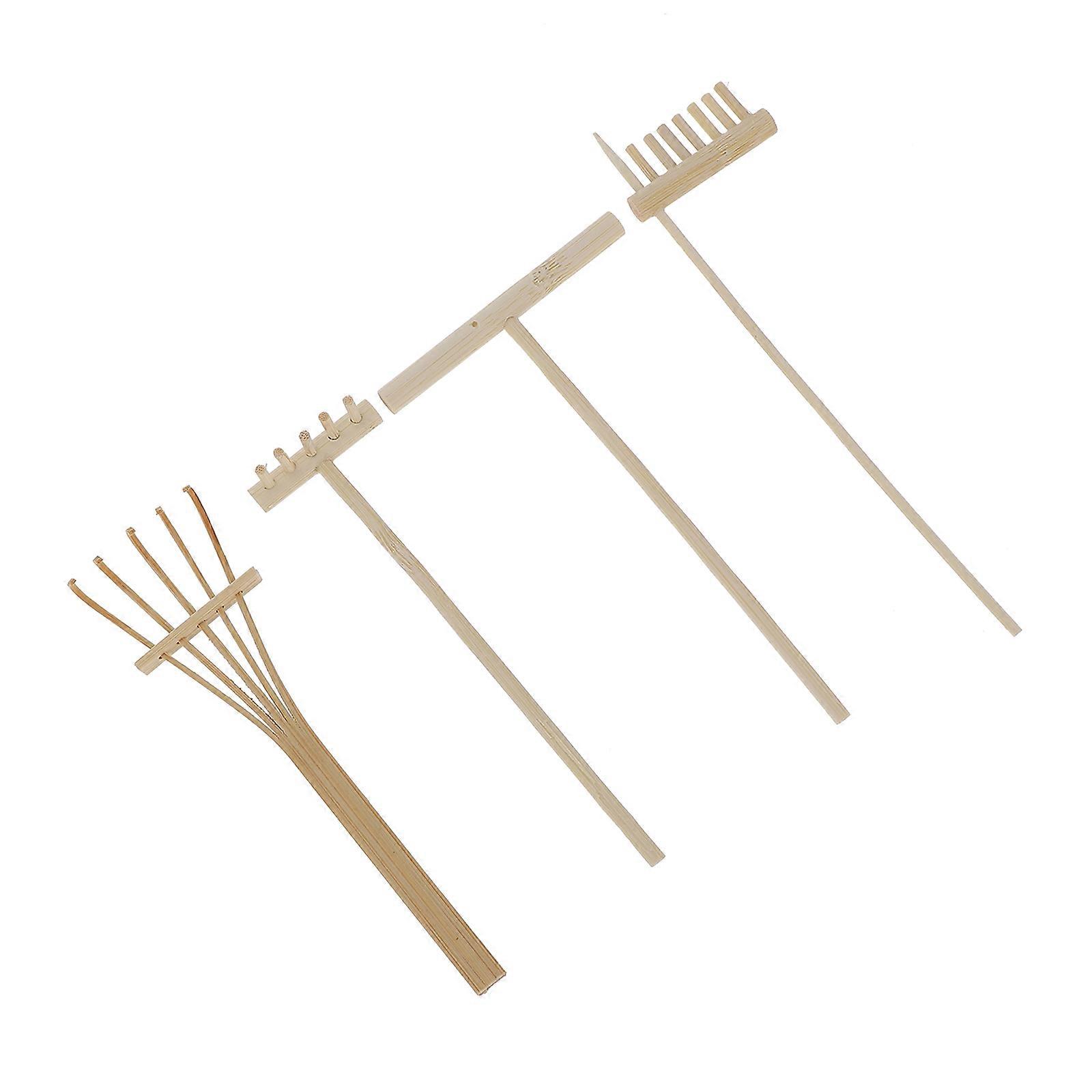 Gardening Hand Tool Sand Table Rakes Compact Design For Indoor Use 4Pcs