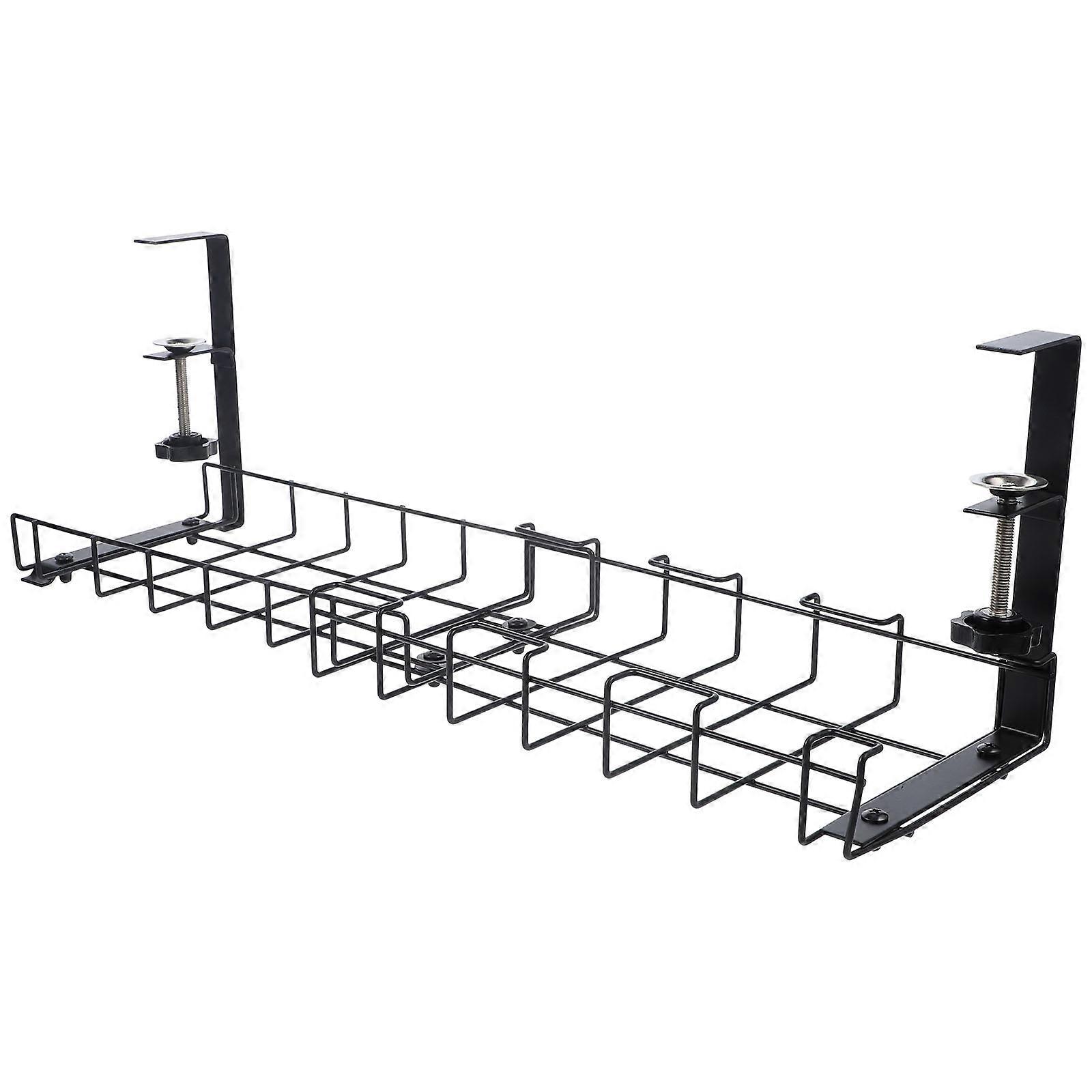 Under Desk Wire Organizer Carbon Steel Storage Solution Office Home Use 1Pack Cable Management Rack