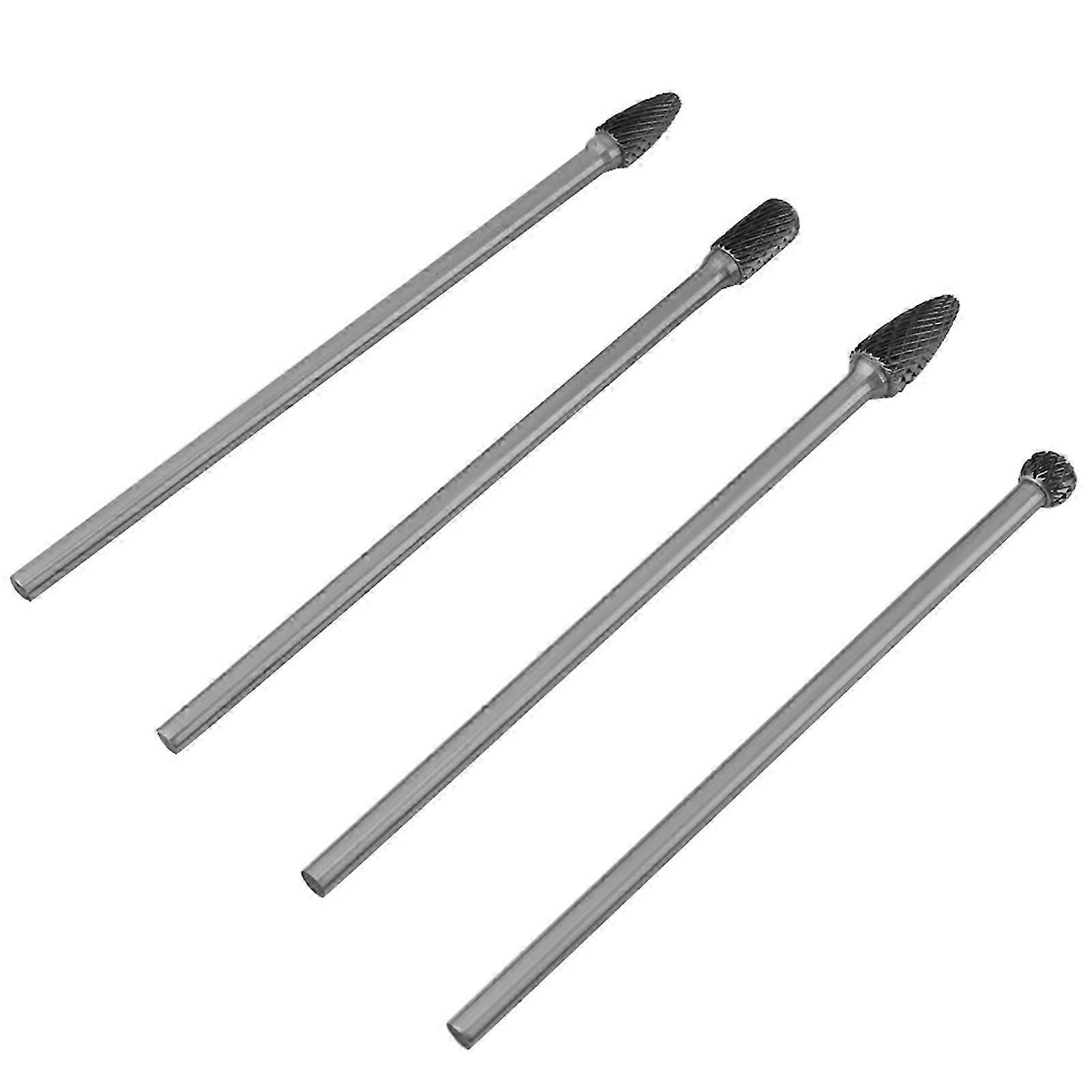 4pcs Double Cut Burr Set with 6mm Shank for Metalworking Tools