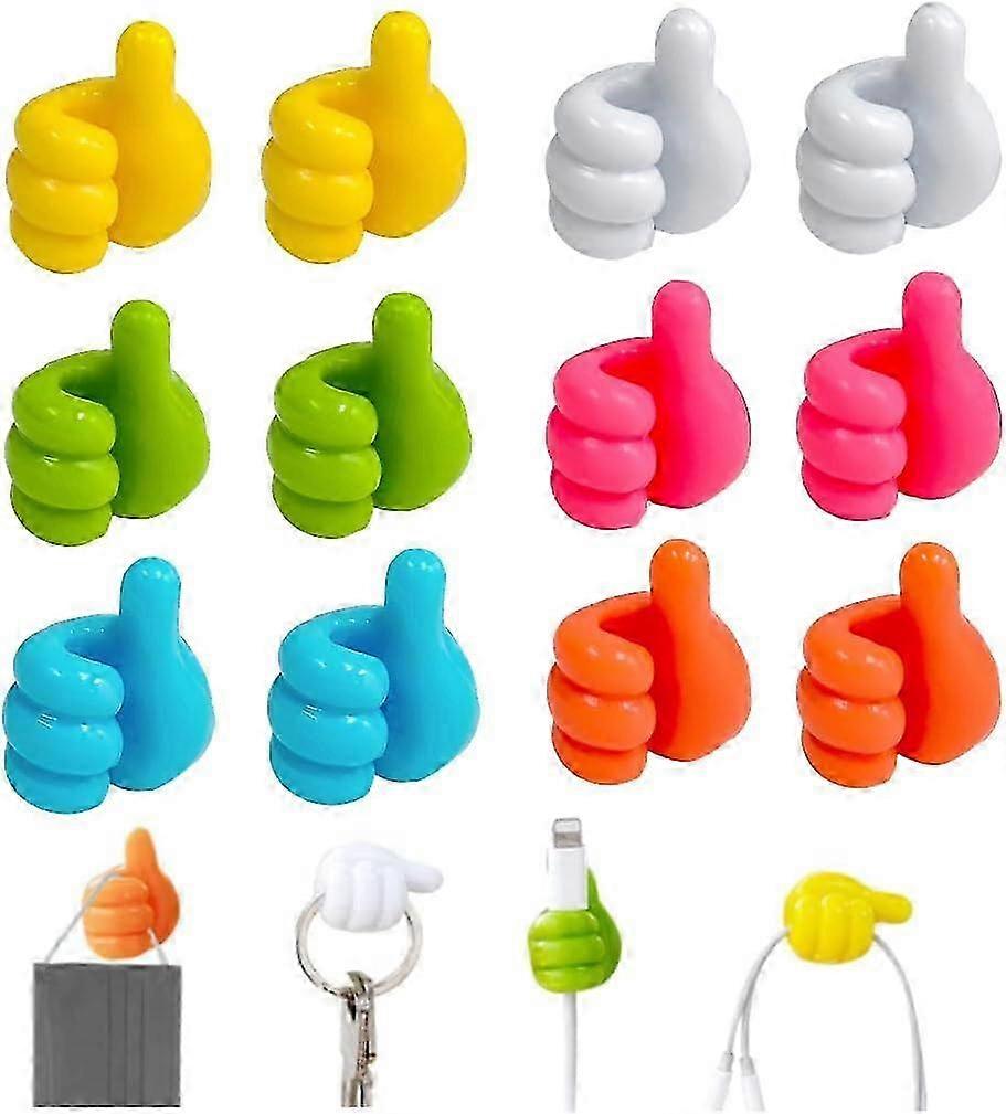 12pcs Self Adhesive Wall Hooks for Hanging, No Punching Key Hook Holder Clips, Multifunctional Nails-Free Utility