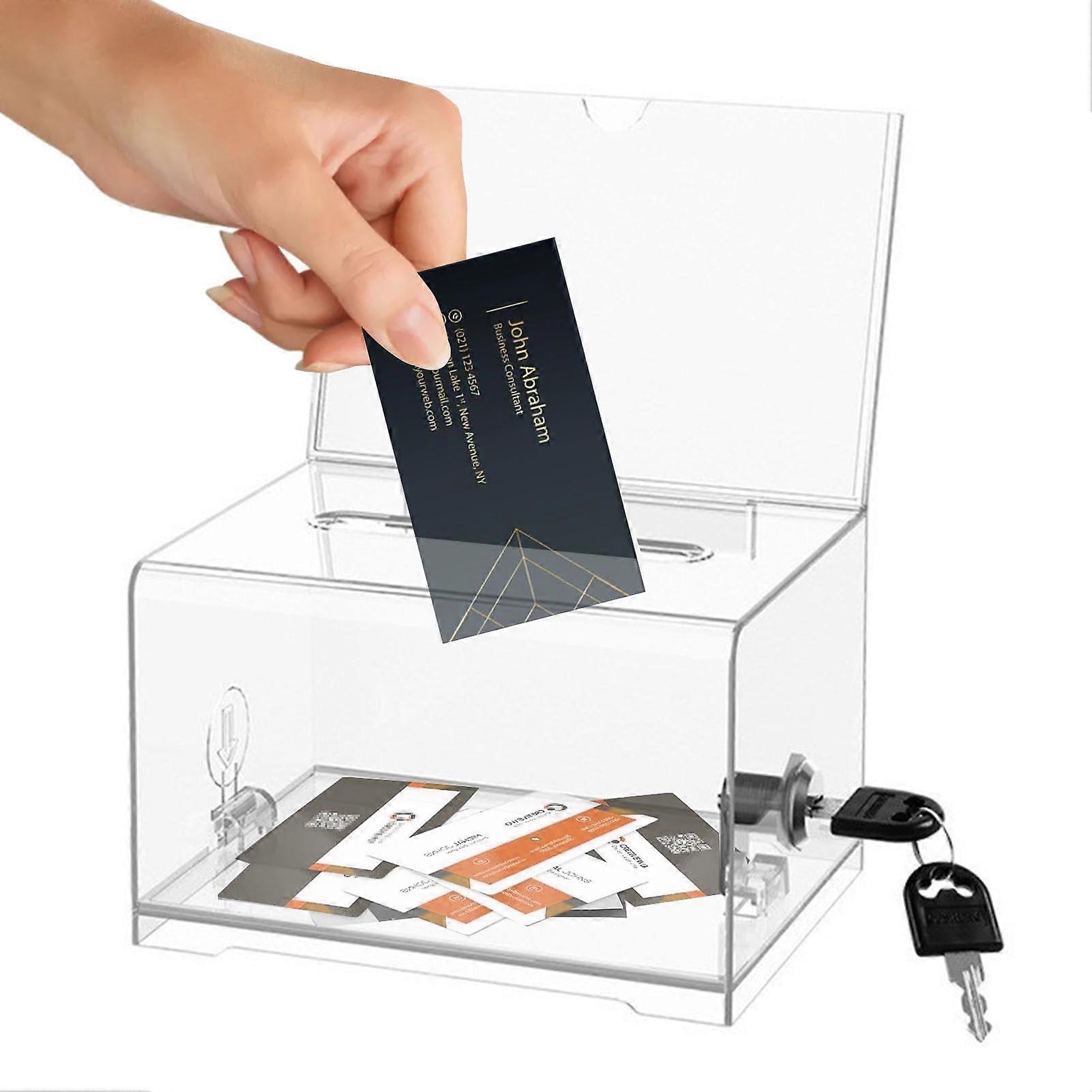Lockable Acrylic Donation Box with Lock and Key for Votes