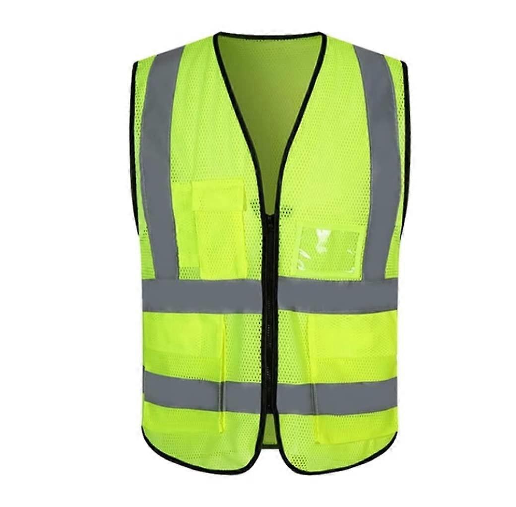 Vis Vests, visible, breathable mesh workwear, reflective vests with pockets and zippers, reflective vests