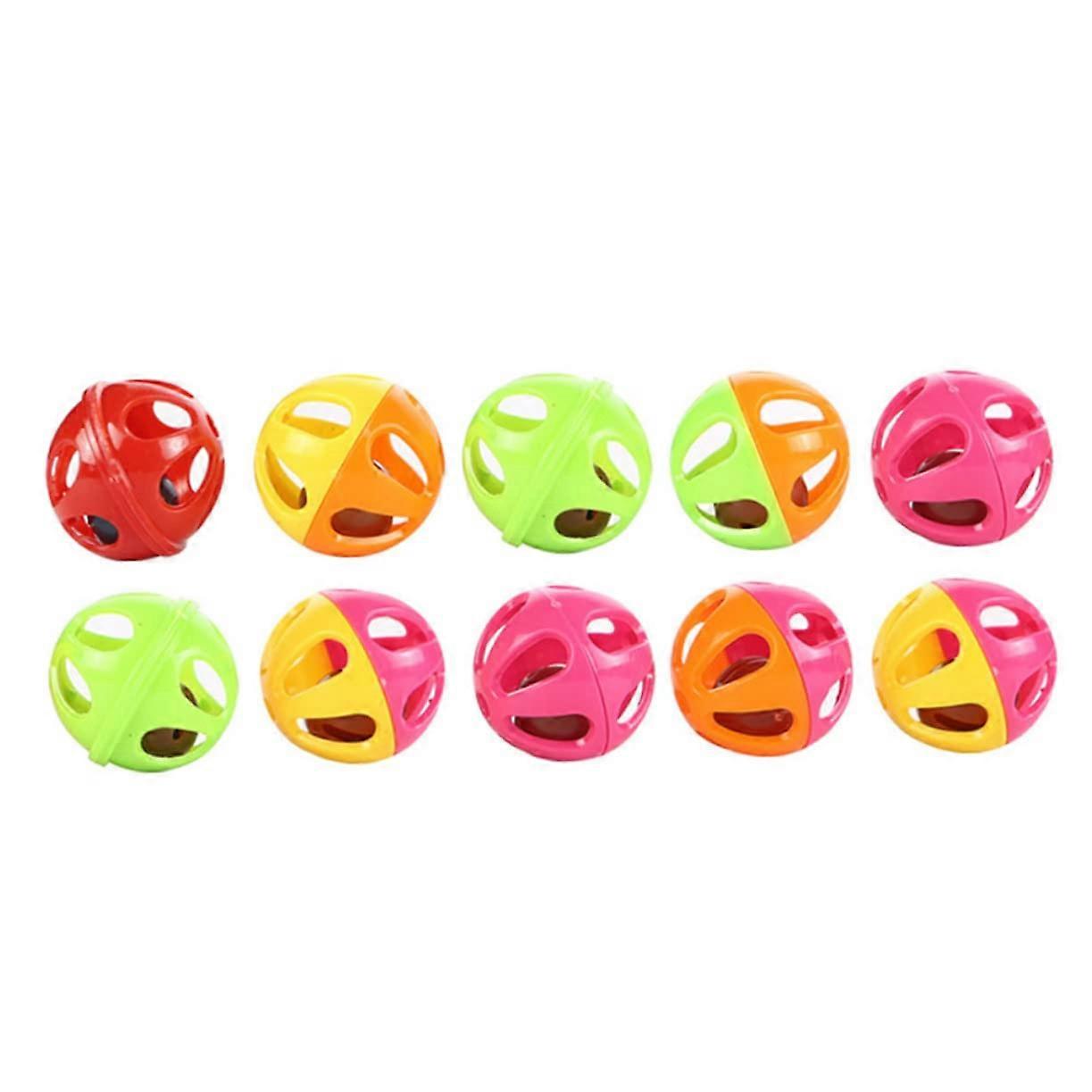 50 Cat Toy Balls with Hollow Bells for Pets, Promotes Mental and Physical Activity, Random Colors, 5cm Diameter