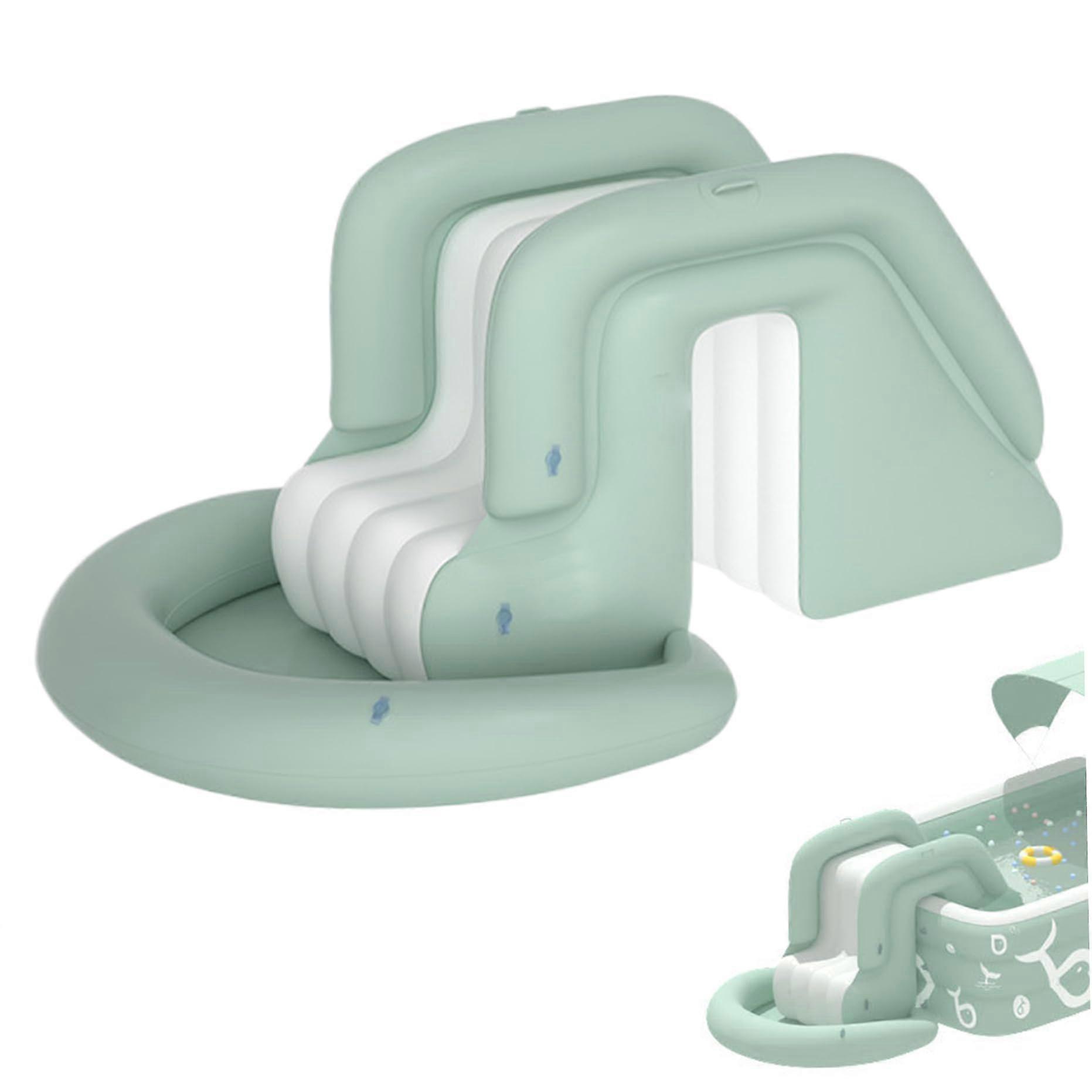 Inflatable Pool Slide, Waterproof PVC Inflatable Film, Water Flood with Handle, NonSlip Folding Pool for Kids