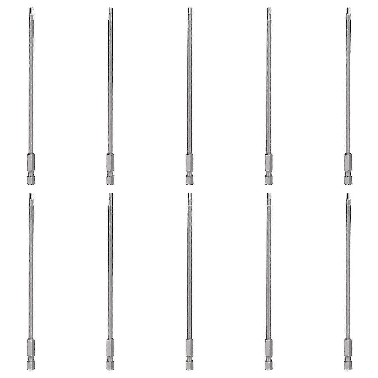 10Pcs Electric Screwdriver Bit 3mm Hex Strong Magnetic Hardened Hand Tool S1/4 150mm