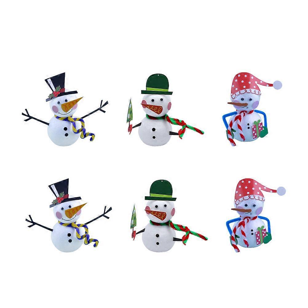Foam Snowman Educational Crafts Diy Assorted Color 11x6.5cm Living Room Decoration For Children 6Pcs