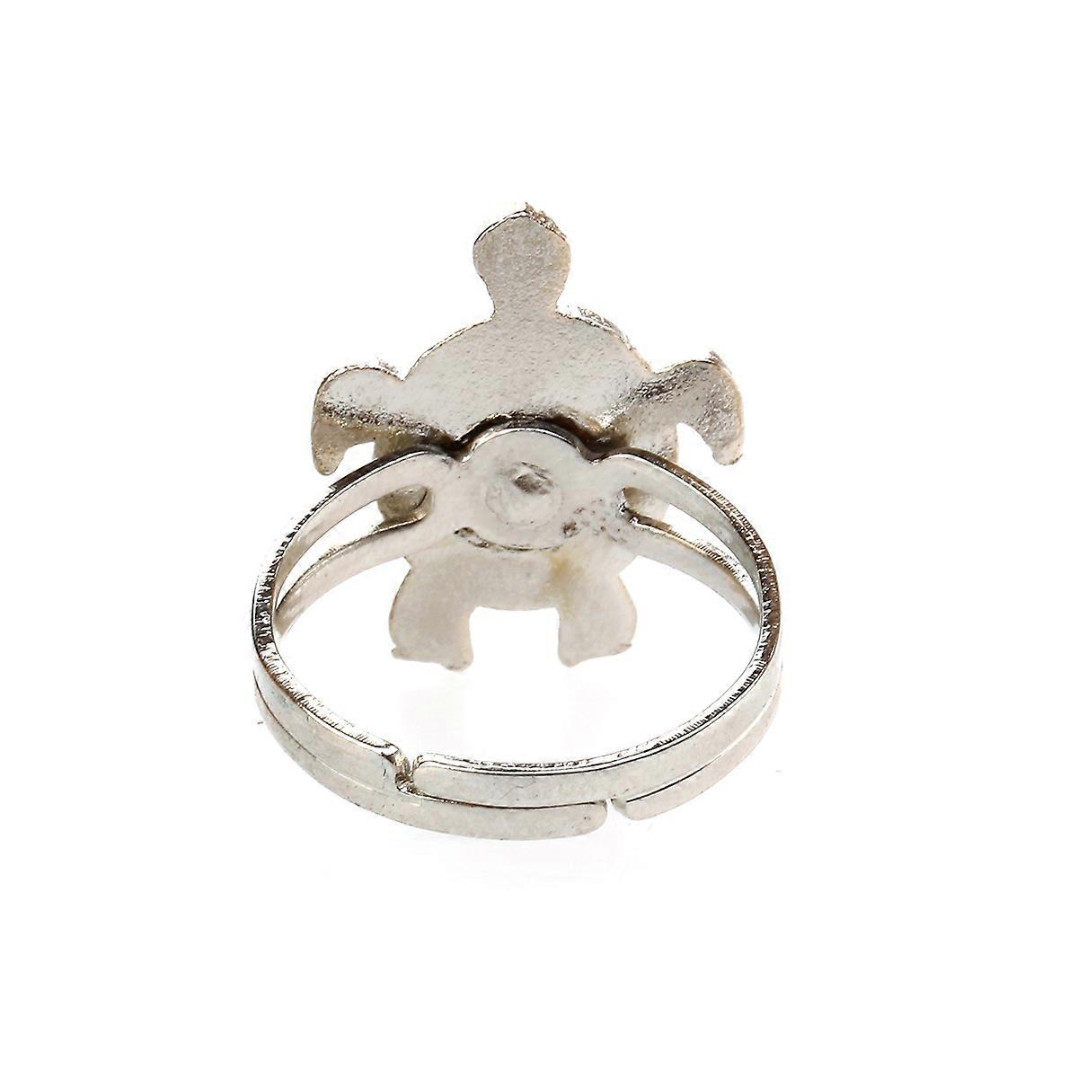 Multi Color Mood Ring with Adjustable Size Turtle Shaped Novelty Ring 16 7mm