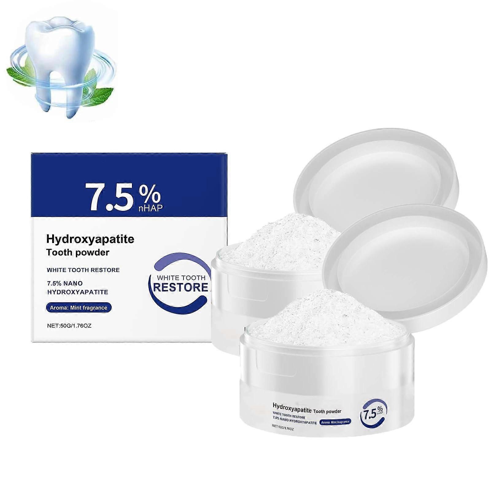 2025 Microcrystalline Hydroxyapatite Powder Toothpaste, Fresh Breath, Deep Cleansing, Nano Formula, 2 Pack