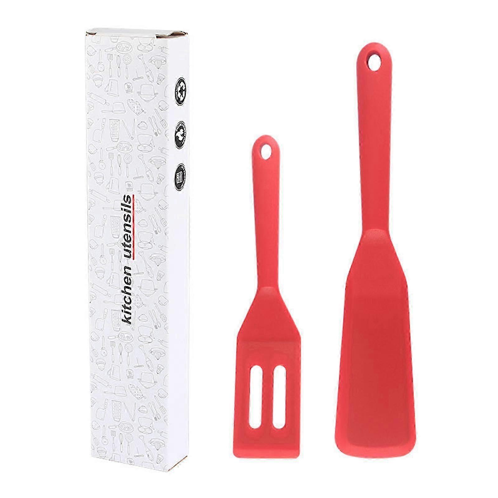 2ps Mini Silicone Turner / Spatola, Resistente al Calore e Antiaderente Cucina Piccole Spatole per Cucinare e Servire Flip Eggs