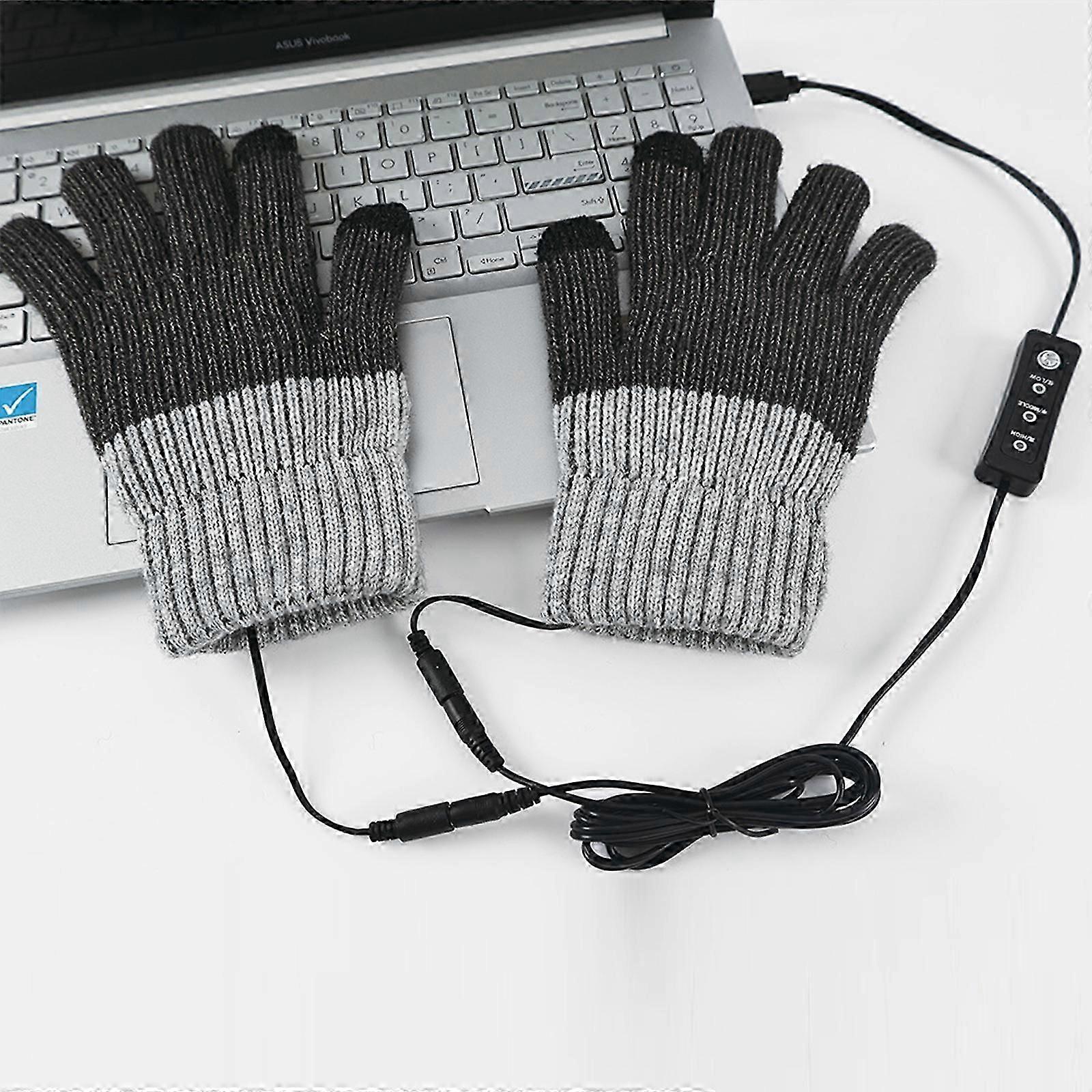 USB opvarmede handsker, varme vinteropvarmede handsker med 3 justerbare temperaturer elektriske berøringsskærmhandsker håndvarmere, handske til mænd kvinder indendørs outdoo