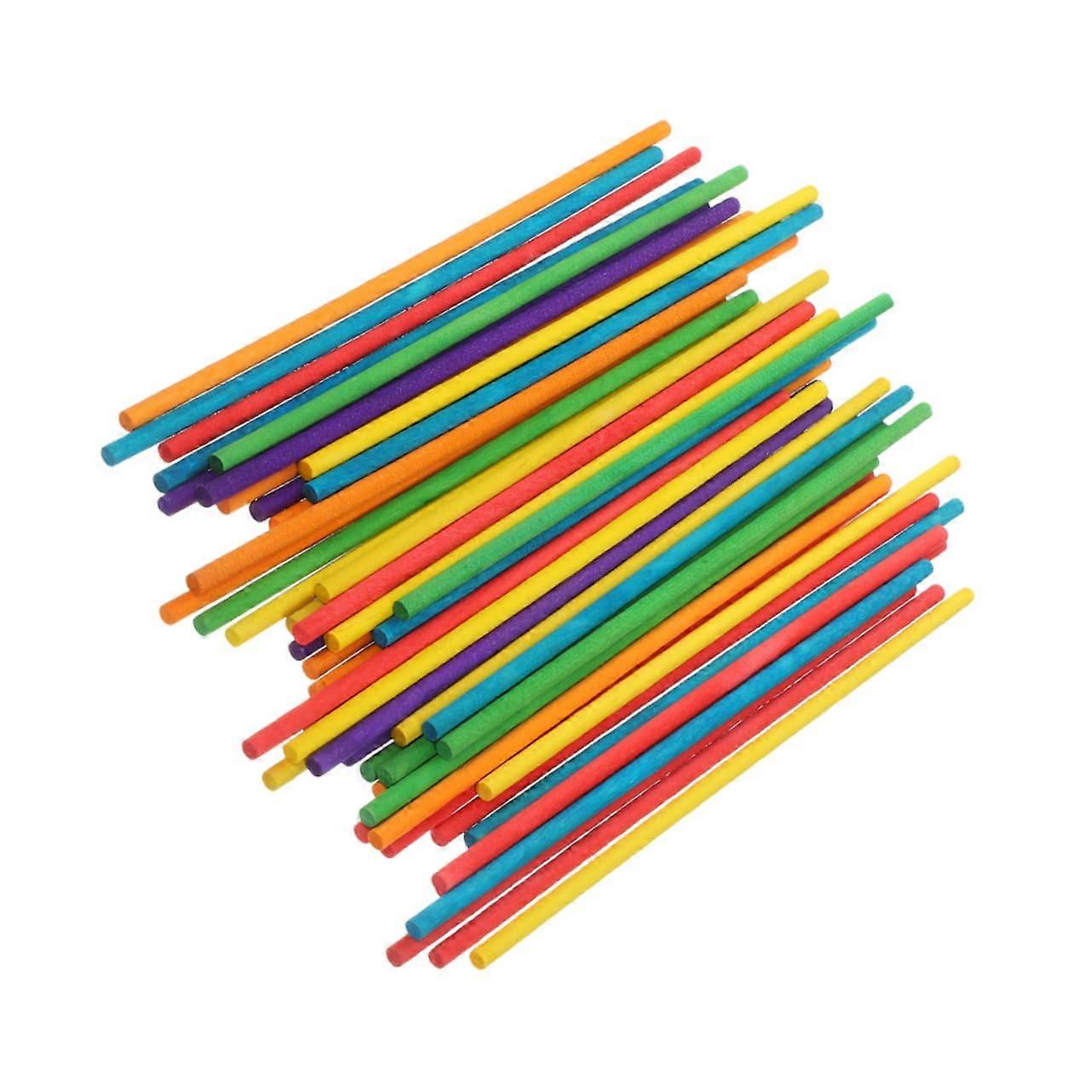100 Colourful Round Wooden Rhythm Sticks for Music, Wooden Musical Instruments, Instrument Bar for Exchanging Woods