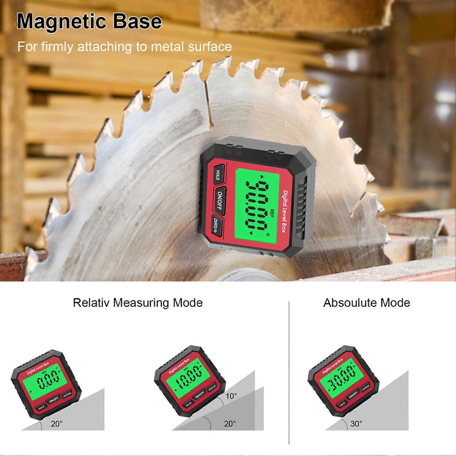 Digital Electronic Level and Angle Gauge, Angle Finder with Magnetic Base, Digital Inclinometer Angle Measuring Tool for Woodworking, Construction an