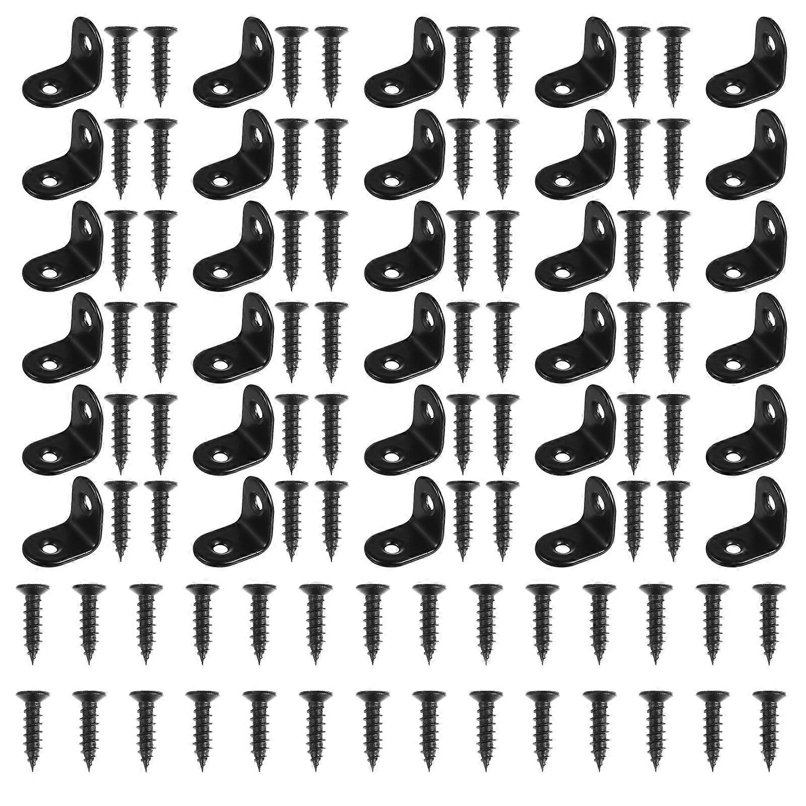 Cabinet Brackets L Shape Heavy Duty Right Angle Bracket DIY Projects 2X2X2CM 30Pcs