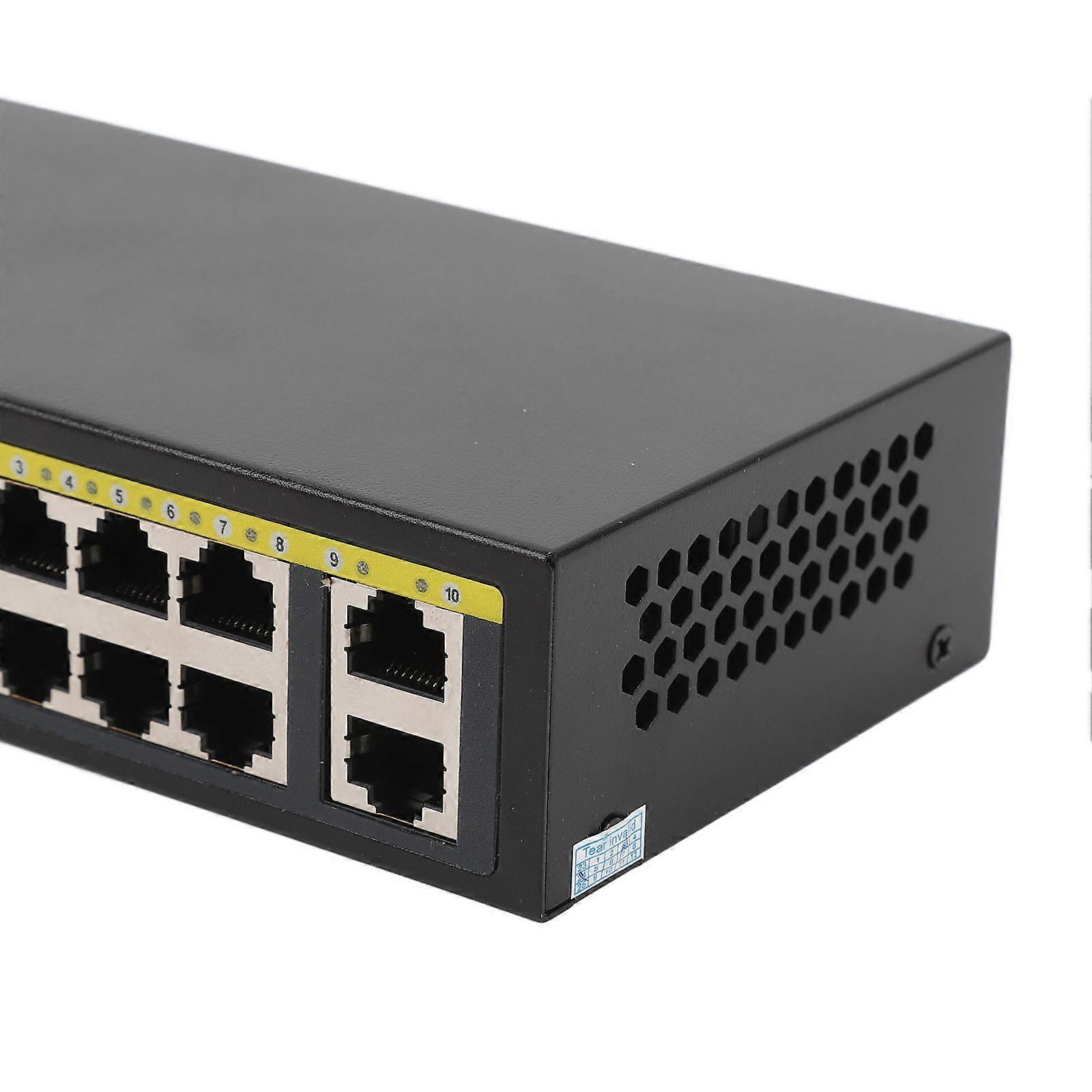 10 Port Gigabit PoE Switch Plug and Play Sturdy Metal 8 Port PoE Switch with 2 Gigabit Uplink for Security Camera IP Phone 110‑240V US Plug