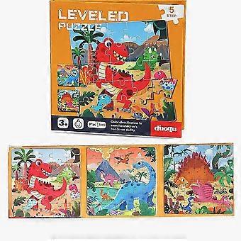 Magnetische Puzzles für Kinder im Alter von 3-5 Jahren, Dinosaurier-Puzzles drei -25/30/42 3 Stile Dinosaurier Holz Puzzle Bücher, Reisespiele und Reisespielzeug für Ki