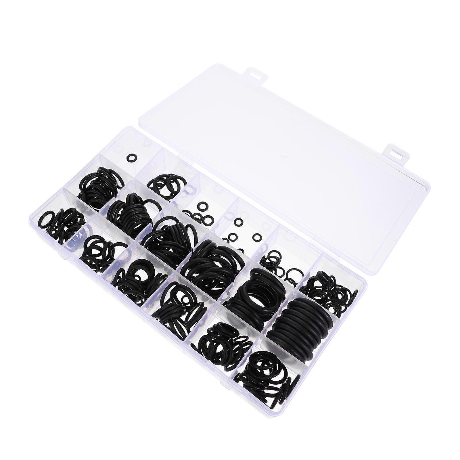 1 Box Portable Black Rubber Ring Assortment Washer Gasket Sealing O Ring Kit