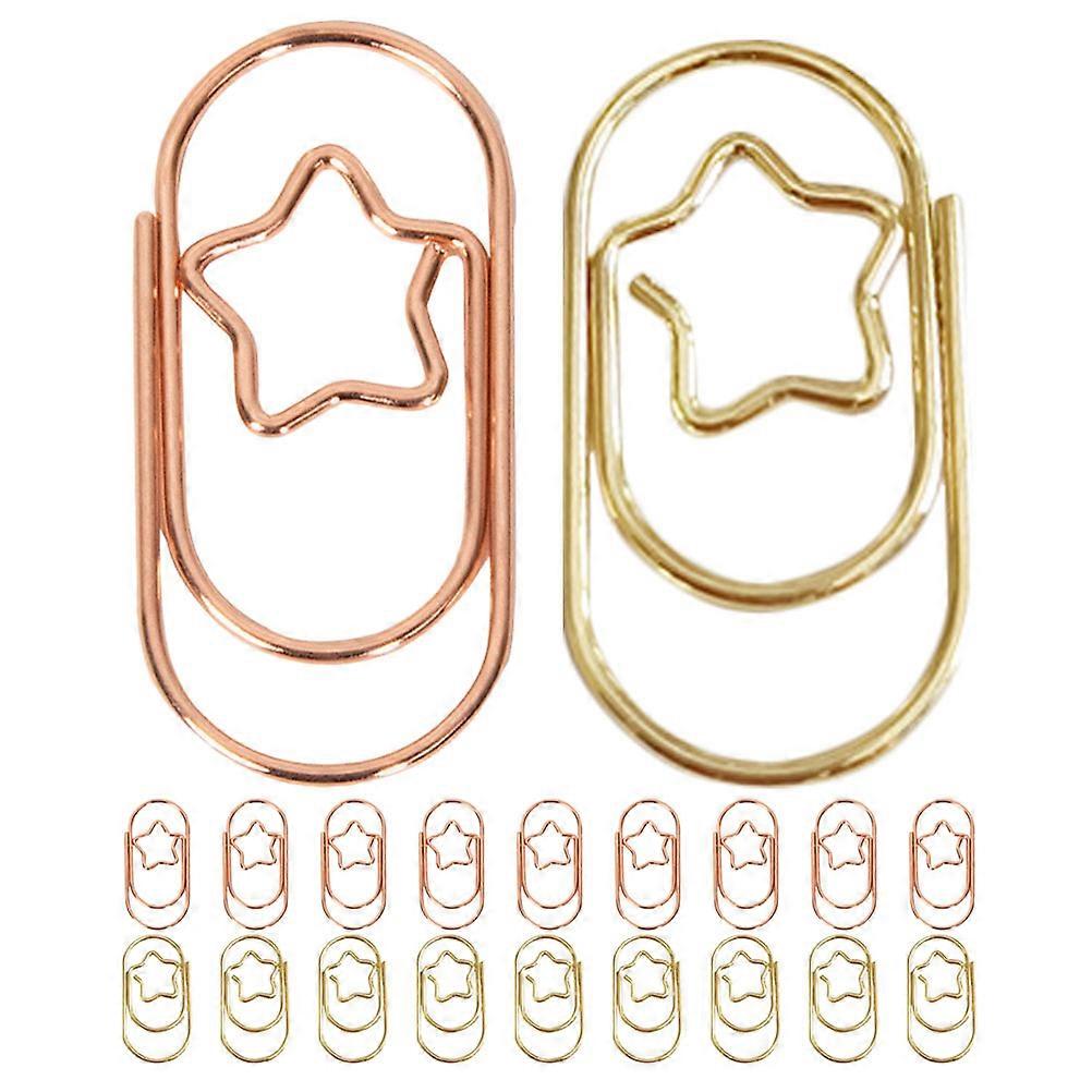 Fancy Star Paper Clips Mini Metal Clips for Categorizing Files Assorted Color 50Pcs