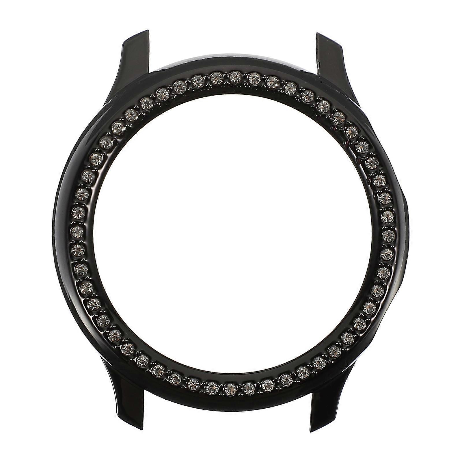 Stylish Watch Cover Rhinestone Smartwatch Protector For Watch Active 2 40mm Black Semi-enclosed Hollow-out Design Outdoor Activities 1Set