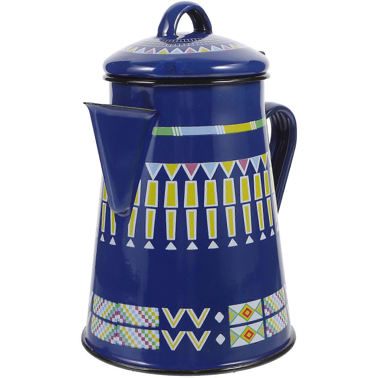 Enamel Coffee Kettle Blue Handheld Kettle 20x17.8cm Making Hot Drinks 1Pack