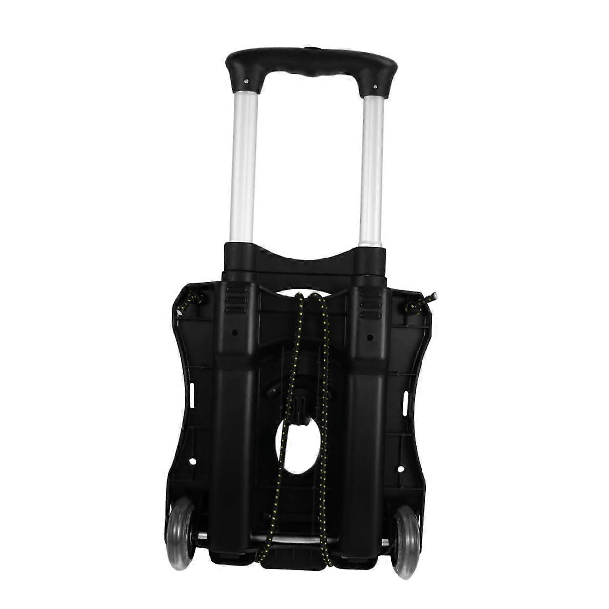 1 Piece Portable Folding Chair Trolley with Wheels Foldable Black