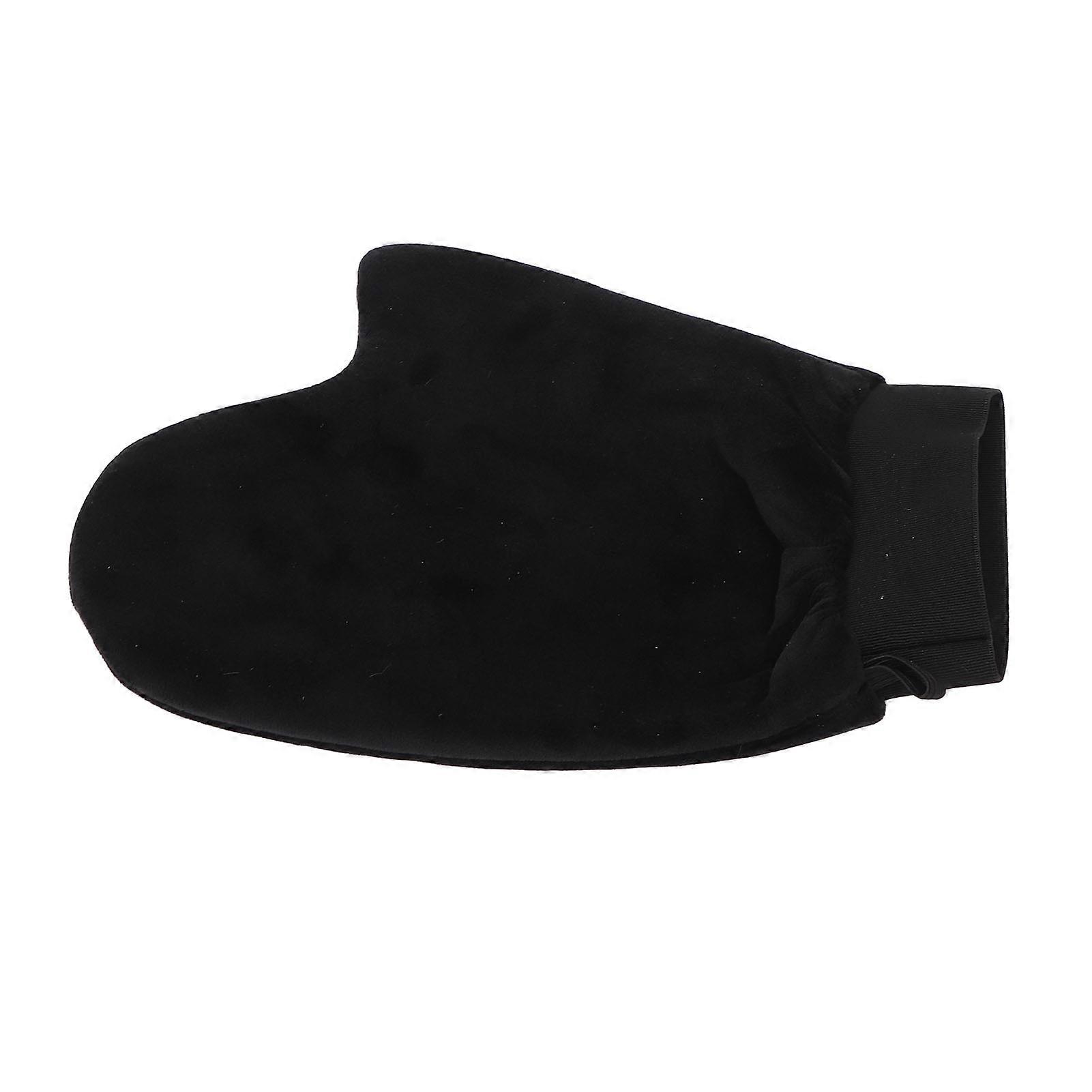 Tanning Gloves Black Elastic Wrist Flocking Self Tanning Mitt Applicator for Sunless Tanner and Lotion