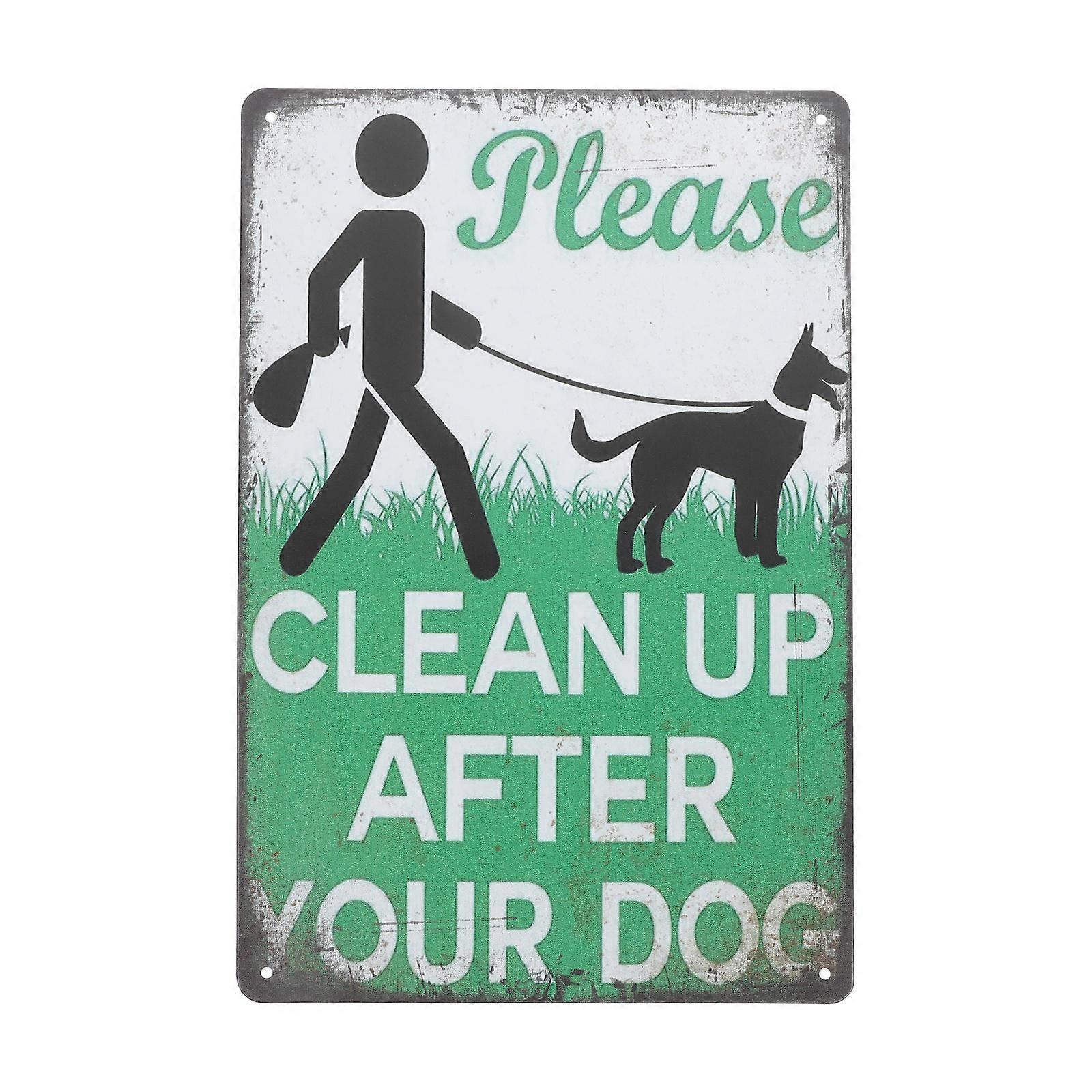 Weatherproof Durable Retro Dog Poop Sign for Outdoor Lawn Fence Gate Use Fade Resistant No Dog Poop Sign
