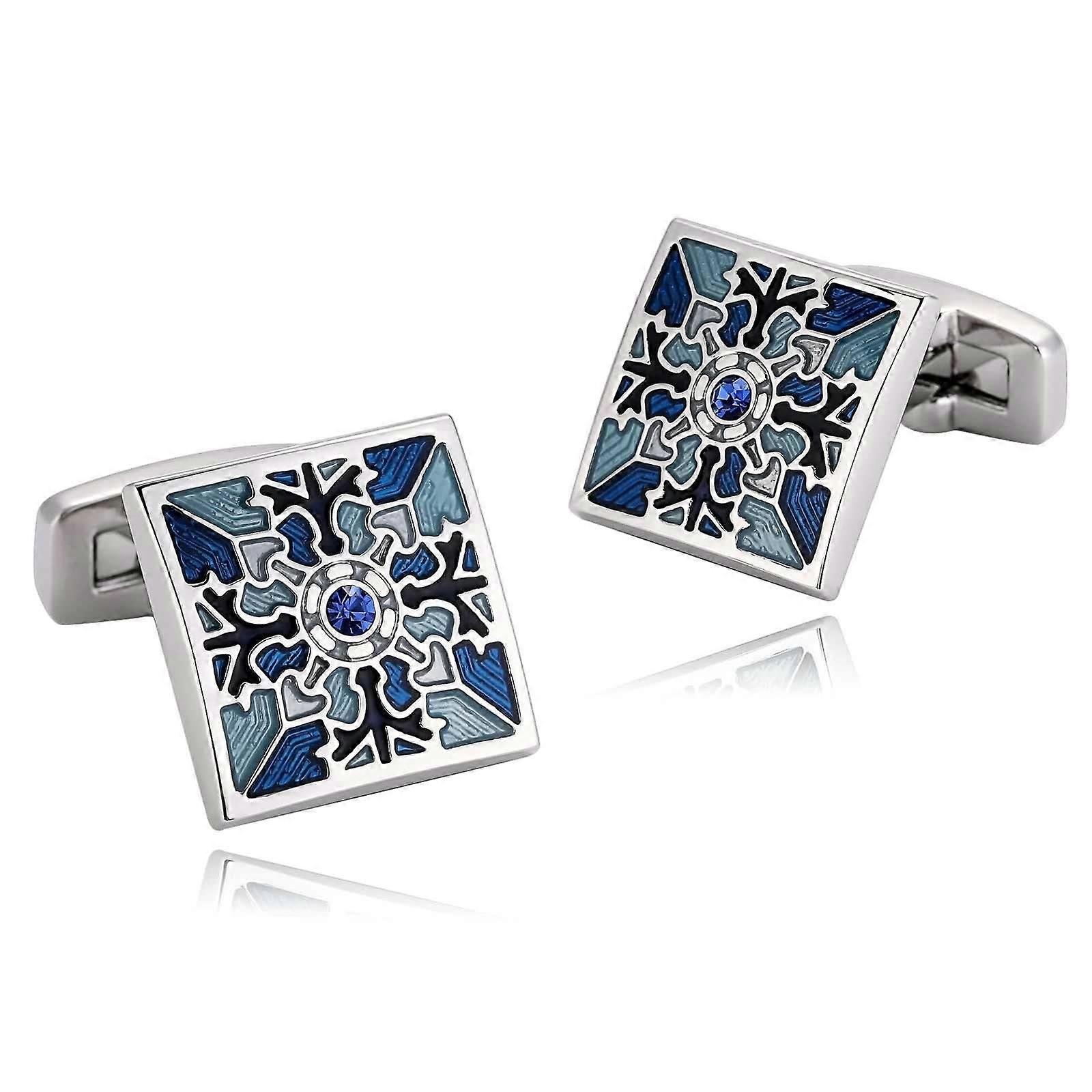 Cufflinks for Men, Silver Square Cufflinks 1.7x1.7CM Formal Accessory for Weddings and Business Events