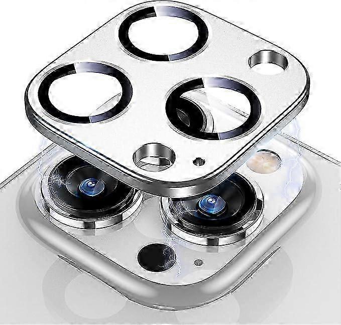 2er-Pack für iPhone 15 Pro Max/15 Ultra/15 Pro Kameraobjektivschutz, Metallring aus gehärtetem Glas für die Rückkamera-Bildschirmabdeckung